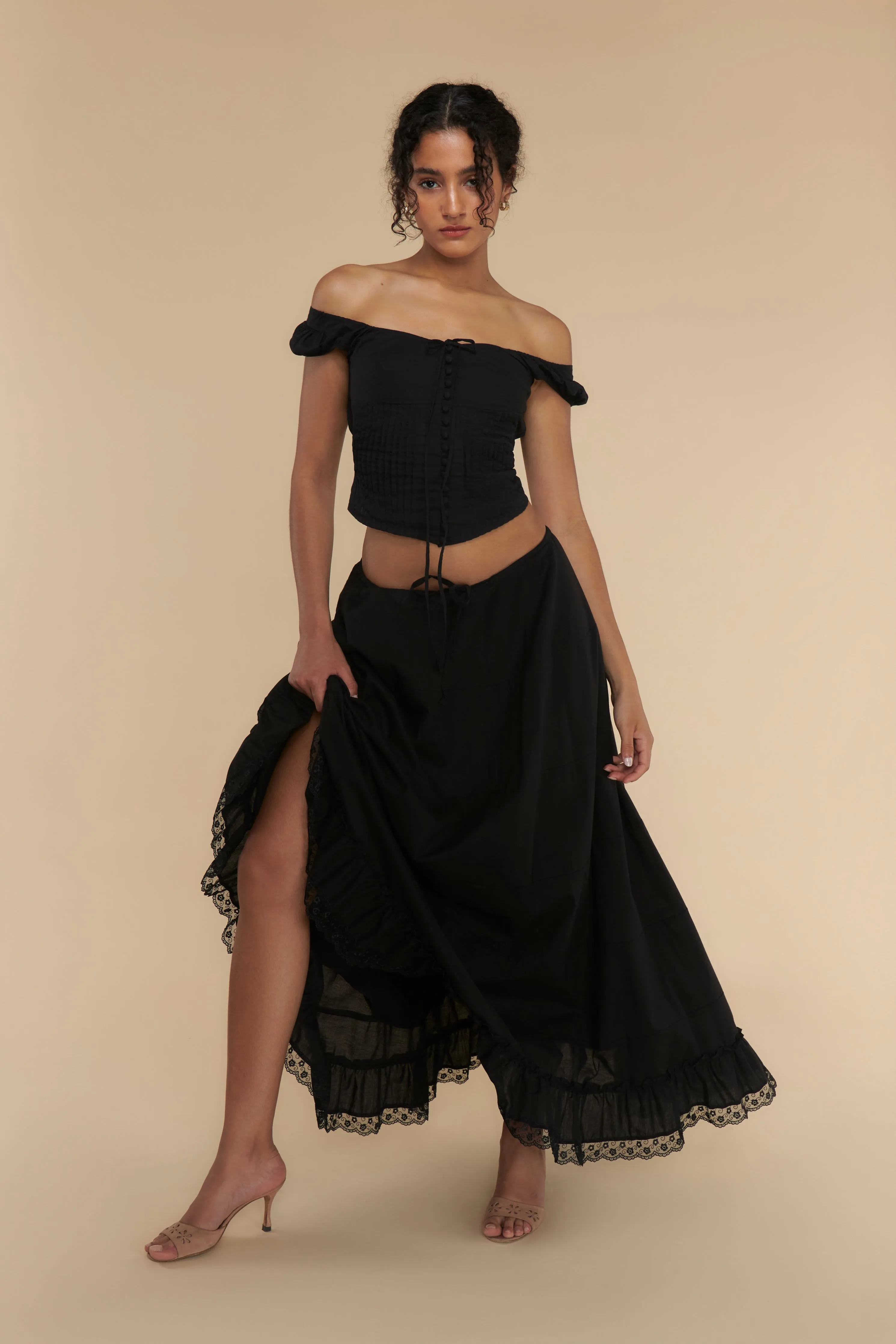 Eyelet Top Black sold by Mirror Palais product image thumbnail 2