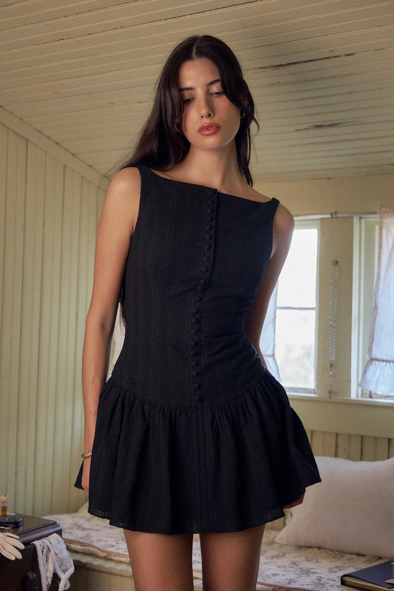 Kissing Booth Mini Dress in Noir sold by Mirror Palais