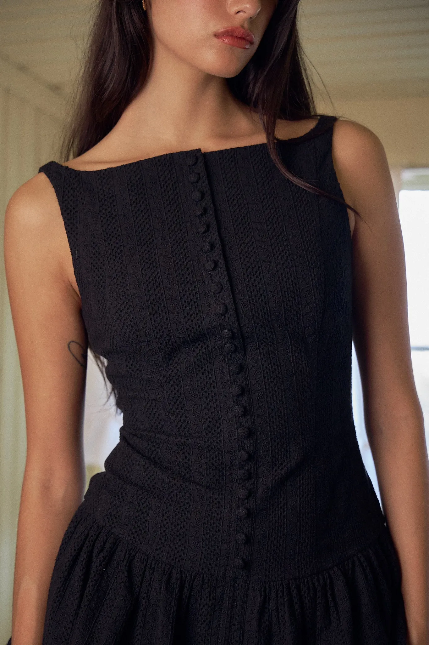 Kissing Booth Mini Dress in Noir sold by Mirror Palais product image thumbnail 5