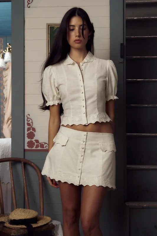 Dorothy Shirt Leite sold by Mirror Palais