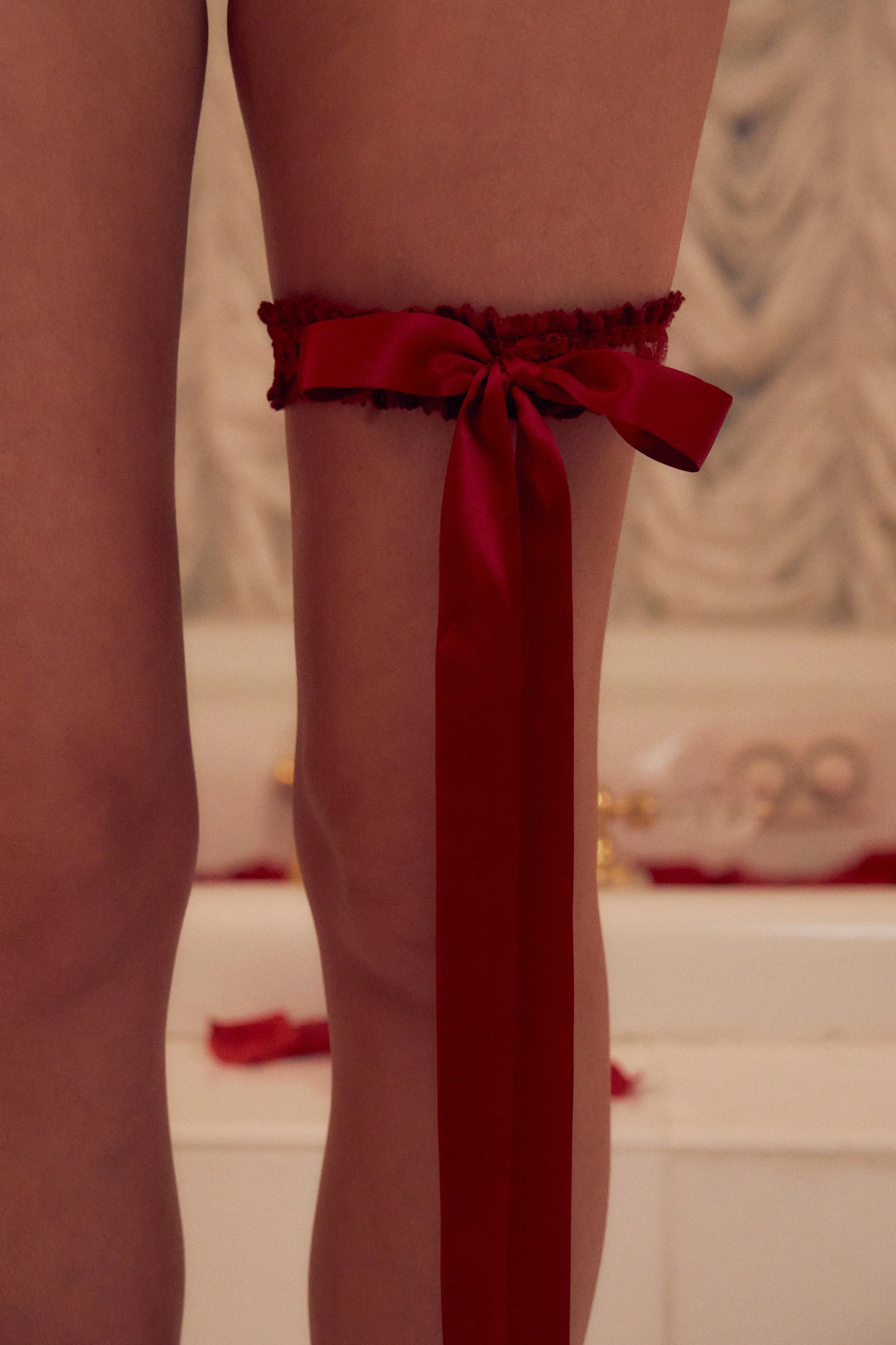 Forever Yours Garter Scarlet sold by Mirror Palais product image thumbnail 3