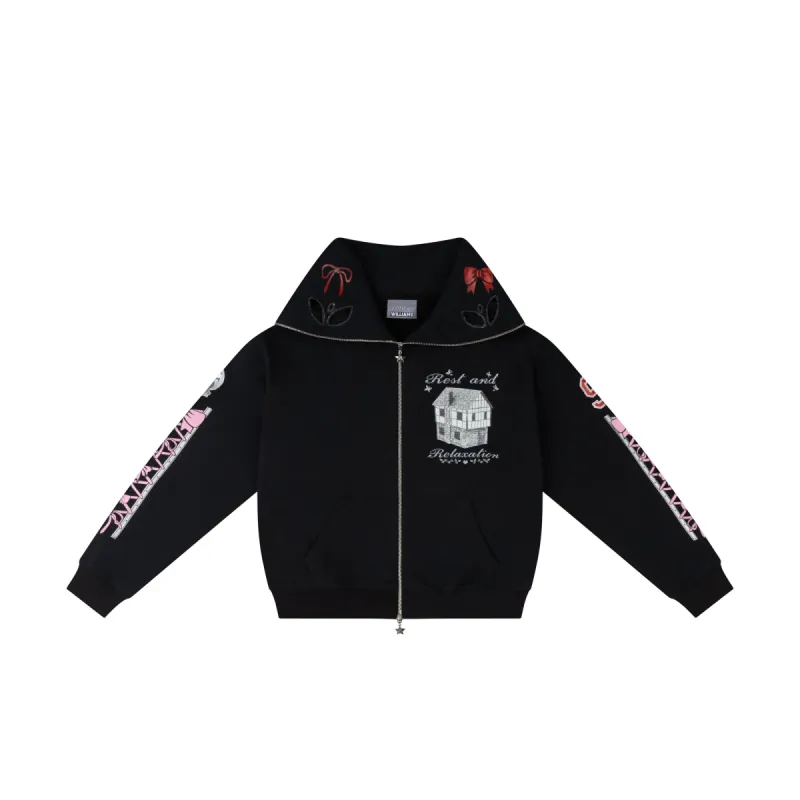 DREAMLESS BUTTERFLY HOODIE - BLACK & PINK made by Ashley Williams