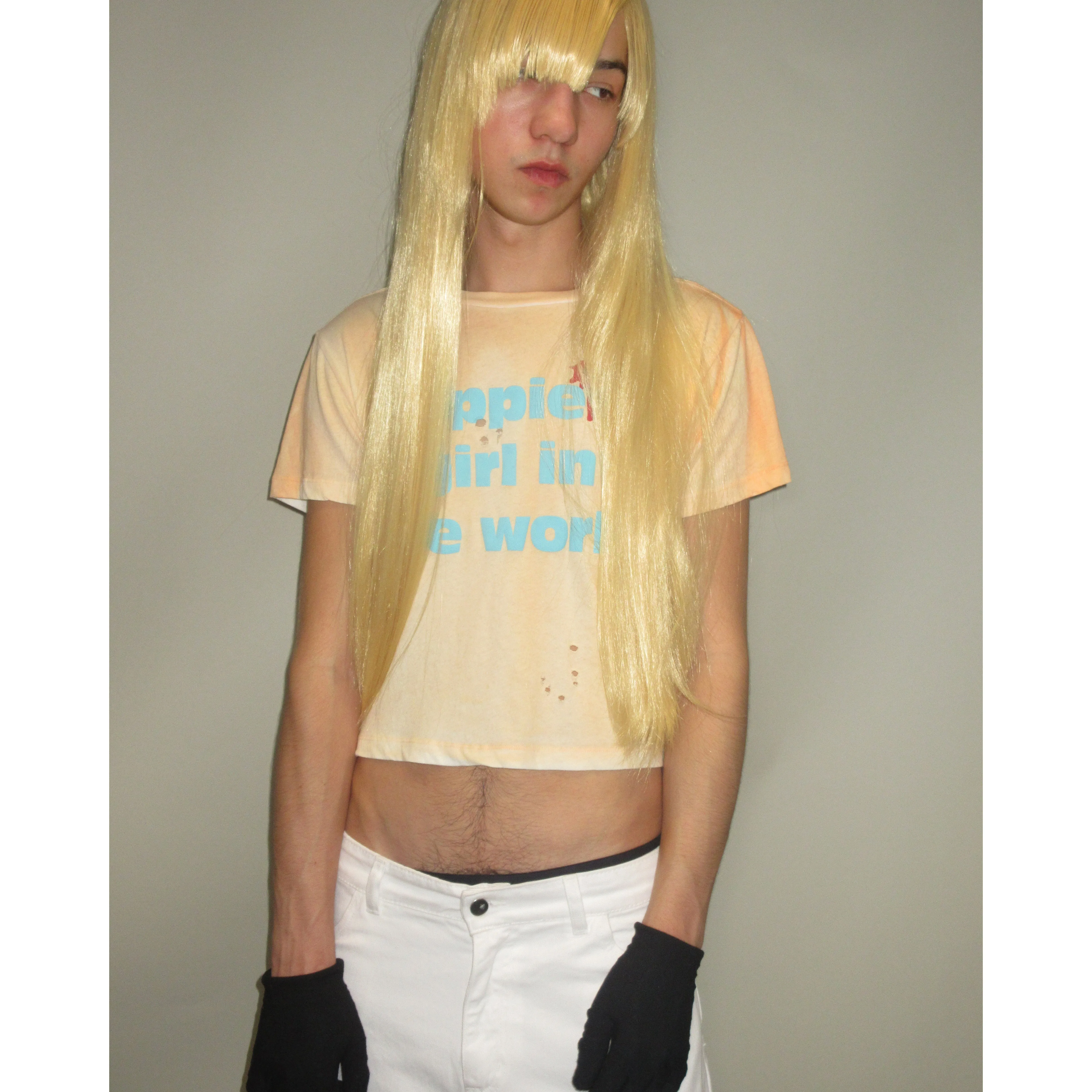 HAPPY CROPPED T-SHIRT - WASHED PEACH sold by Ashley Williams product image thumbnail 3