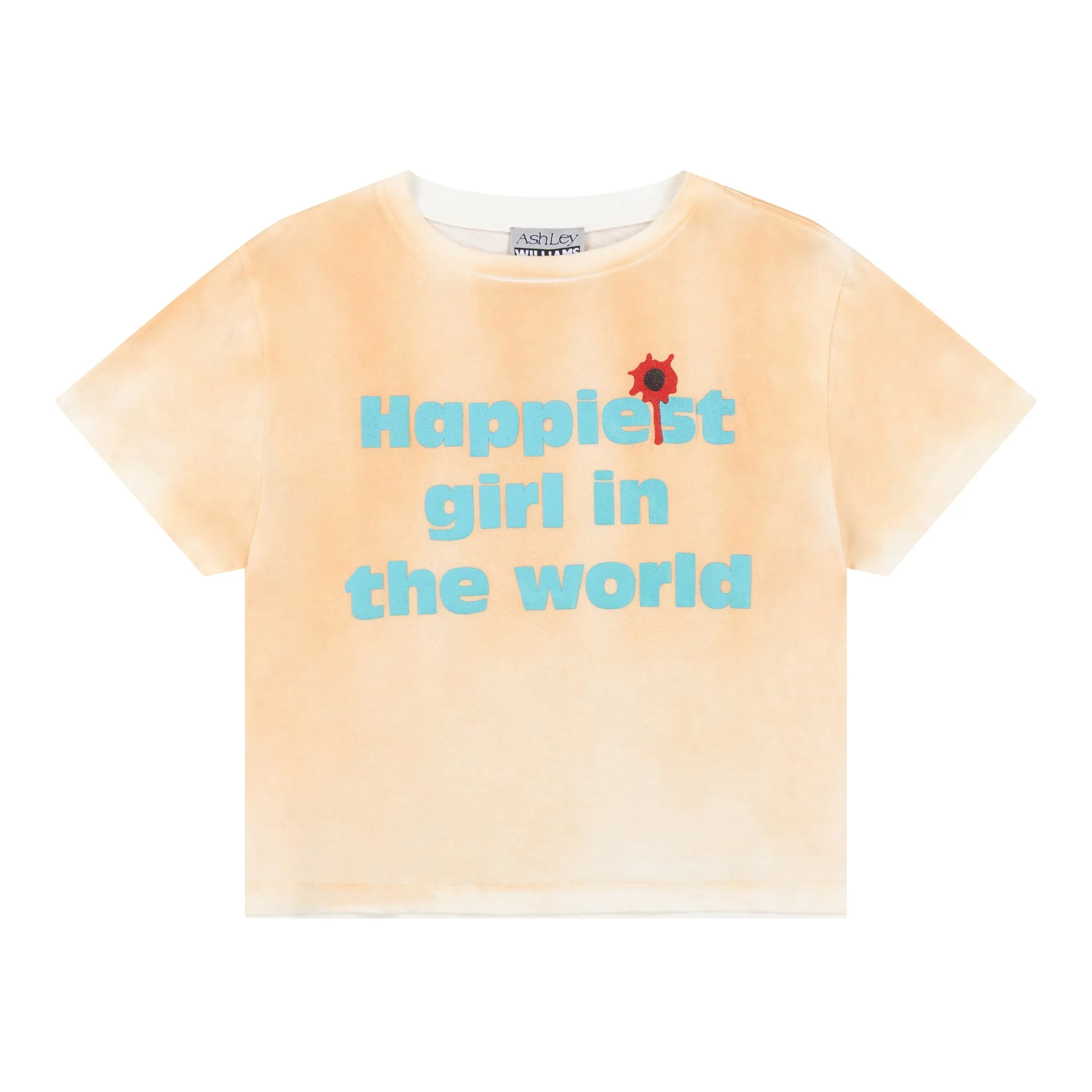 HAPPY CROPPED T-SHIRT - WASHED PEACH sold by Ashley Williams
