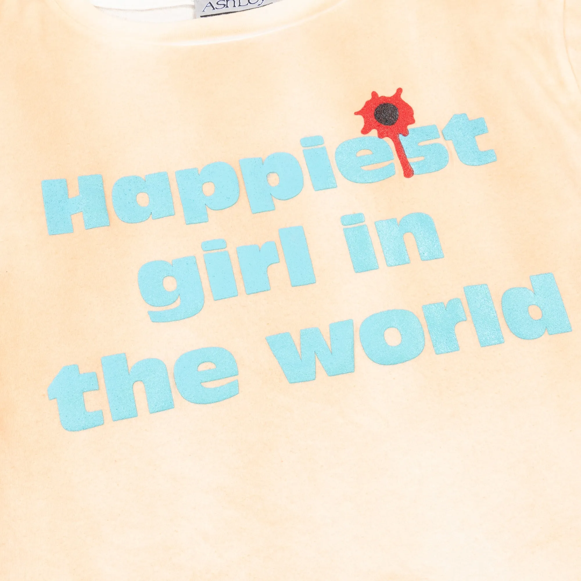 HAPPY CROPPED T-SHIRT - WASHED PEACH sold by Ashley Williams product image thumbnail 4