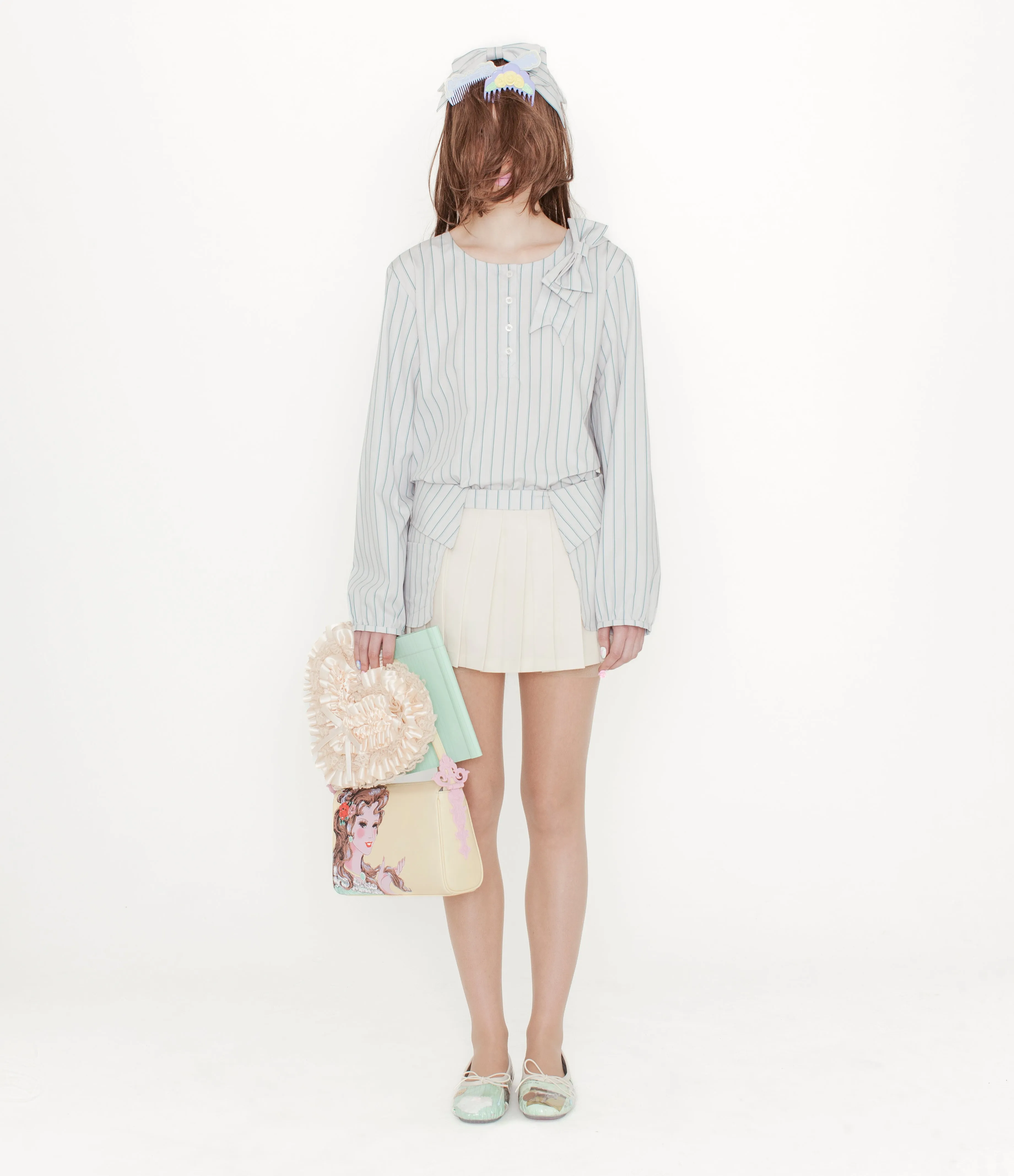 STRIPE COLLAR MINI SKORT sold by Ashley Williams product image thumbnail 2