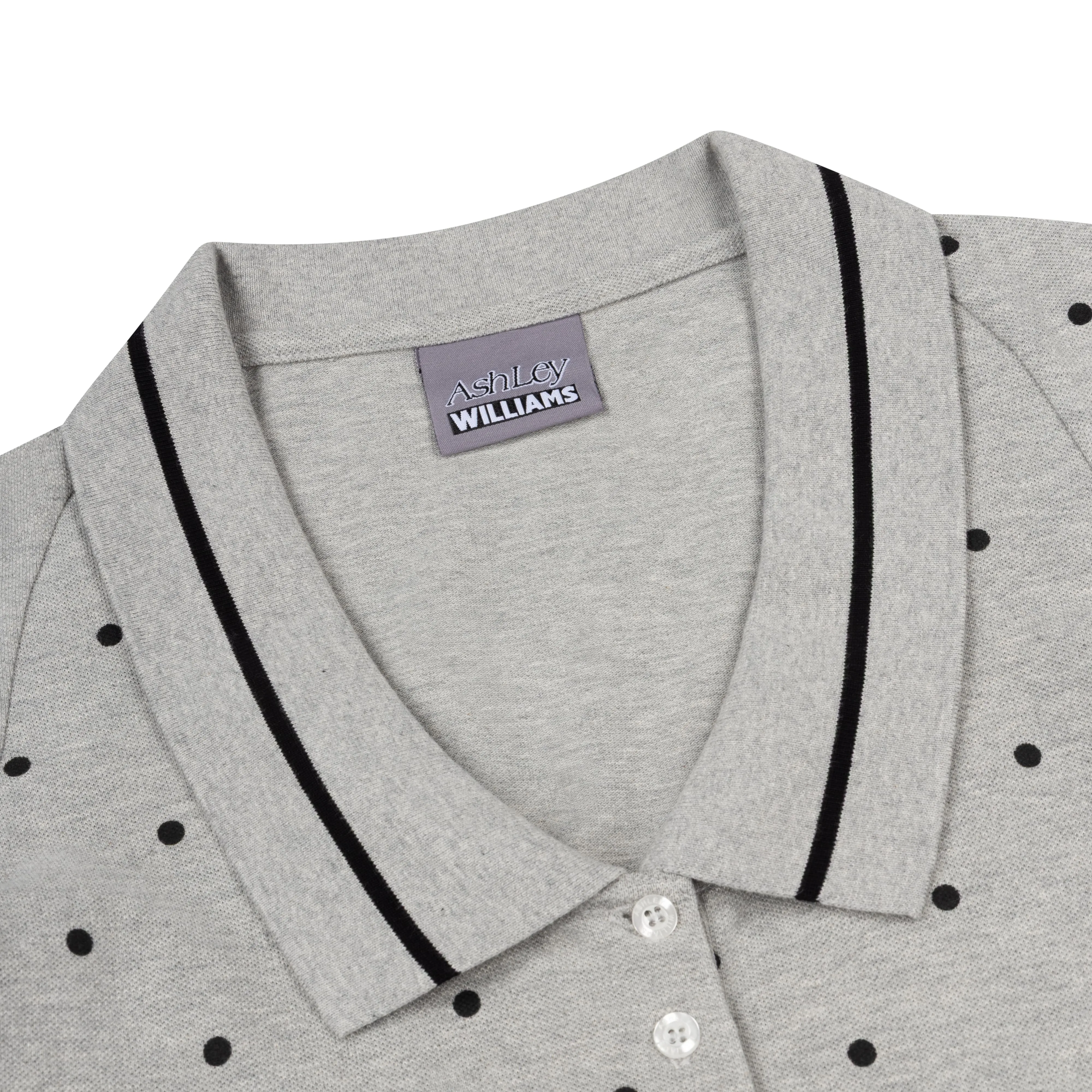 L/S AMELIA DRESS POLKA DOT - GREY, LONG sold by Ashley Williams product image thumbnail 3