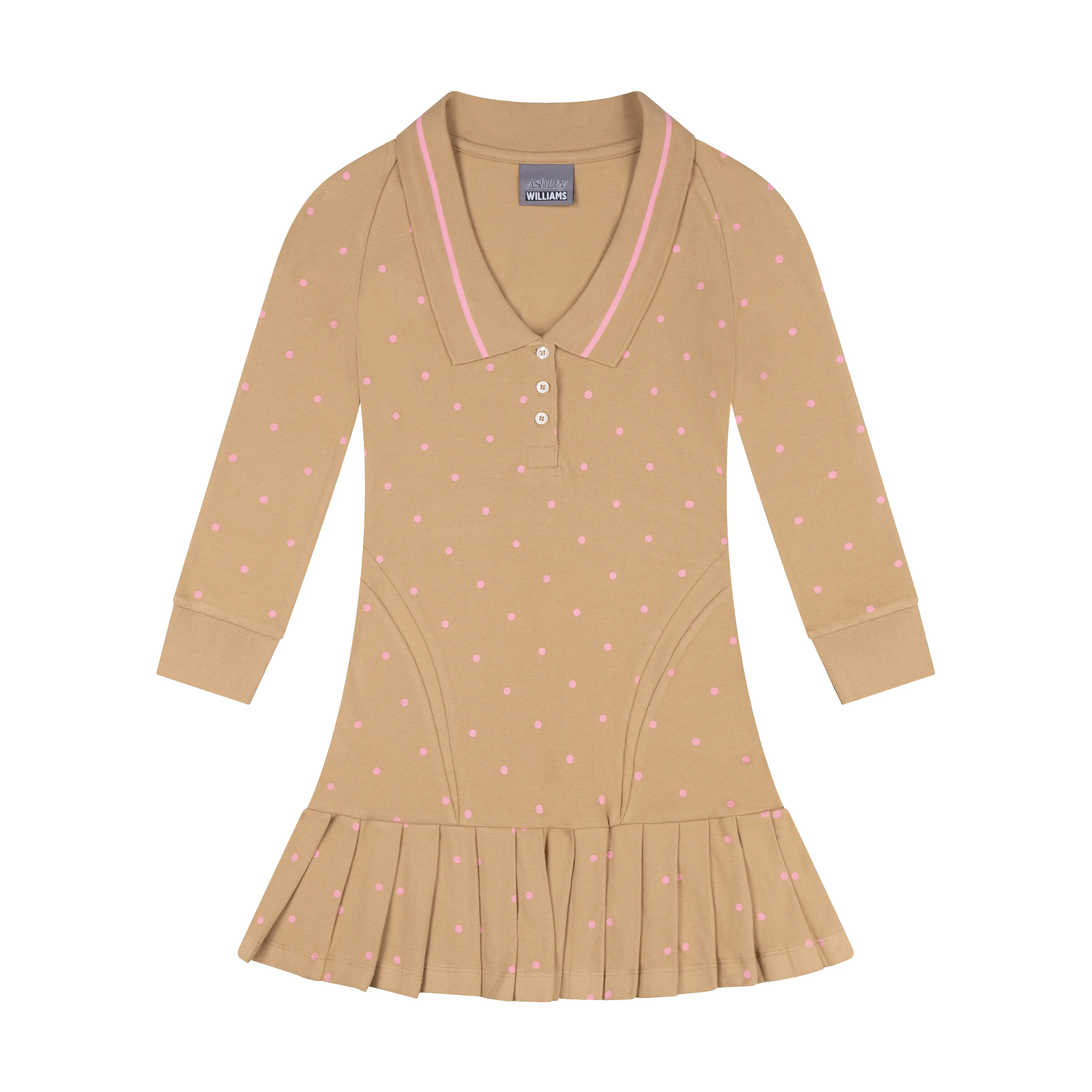 L/S AMELIA DRESS POLKA DOT - PINK sold by Ashley Williams