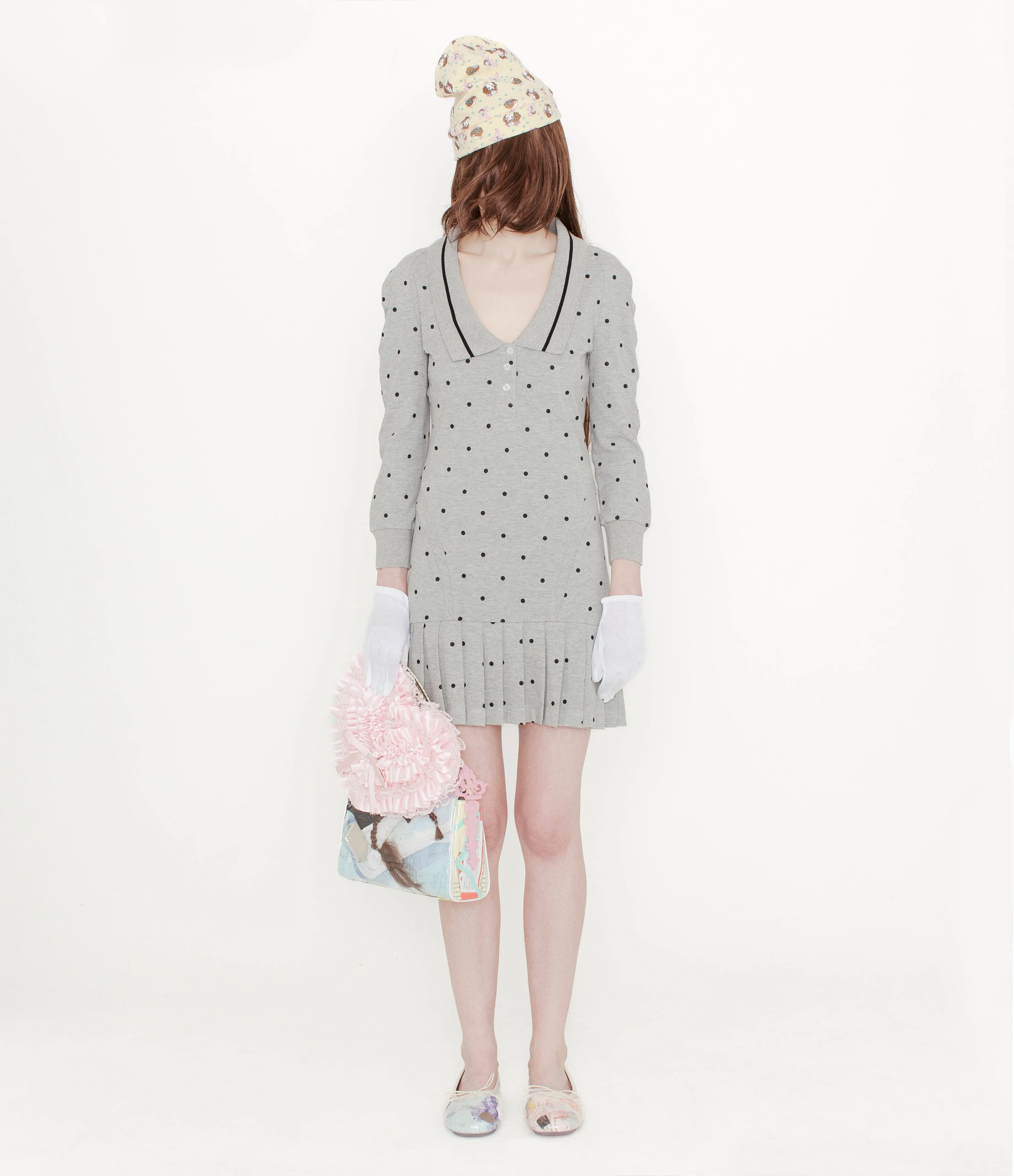 L/S AMELIA DRESS POLKA DOT - GREY, SHORT sold by Ashley Williams product image thumbnail 2