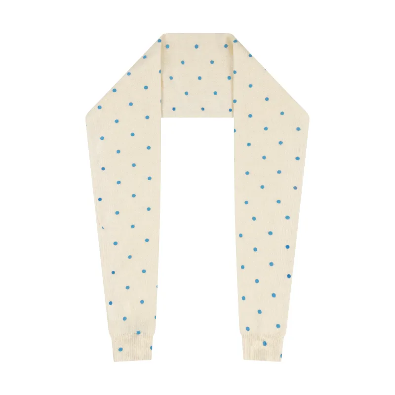 KNITTED SCARF BLUE POLKA DOT sold by Ashley Williams