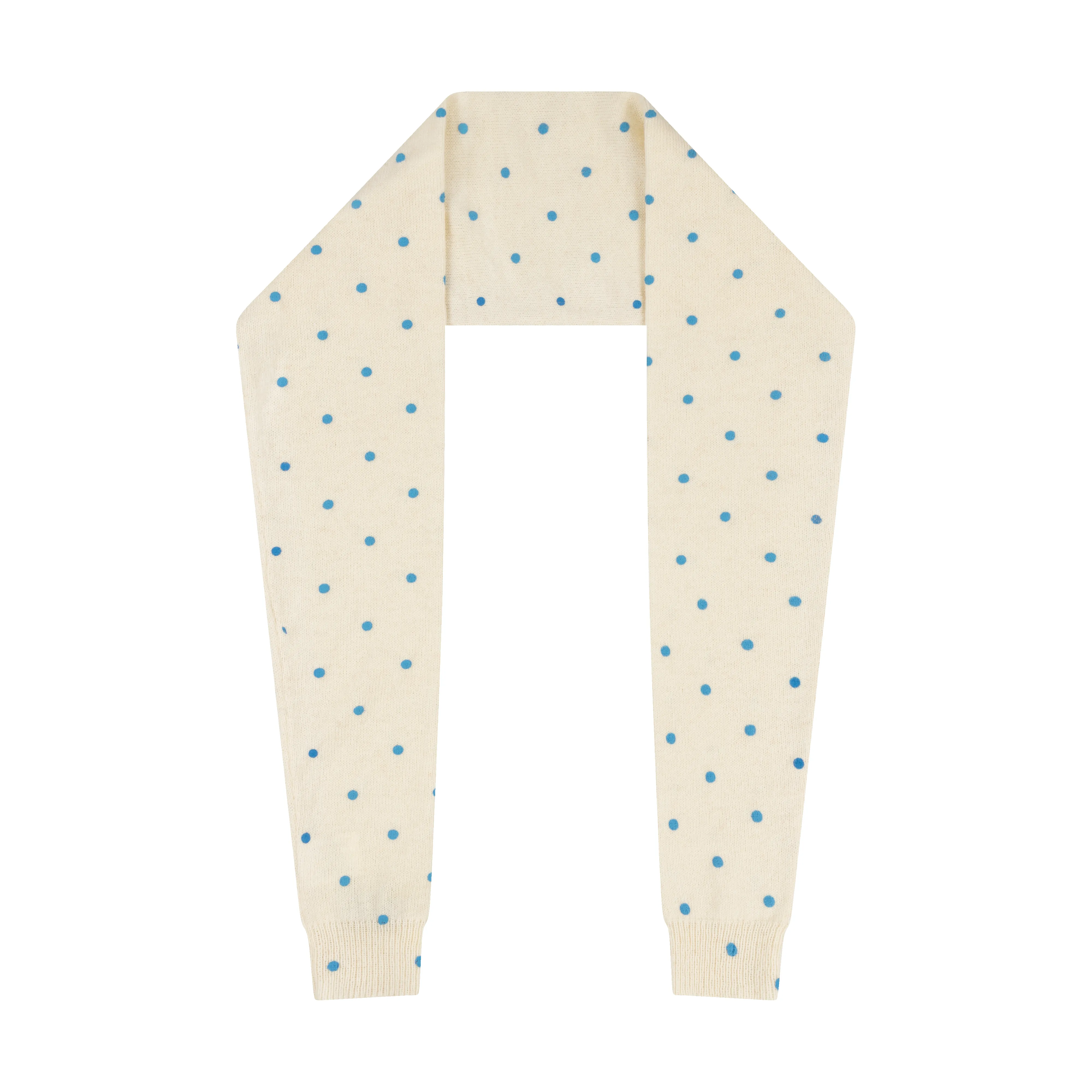 KNITTED SCARF BLUE POLKA DOT sold by Ashley Williams