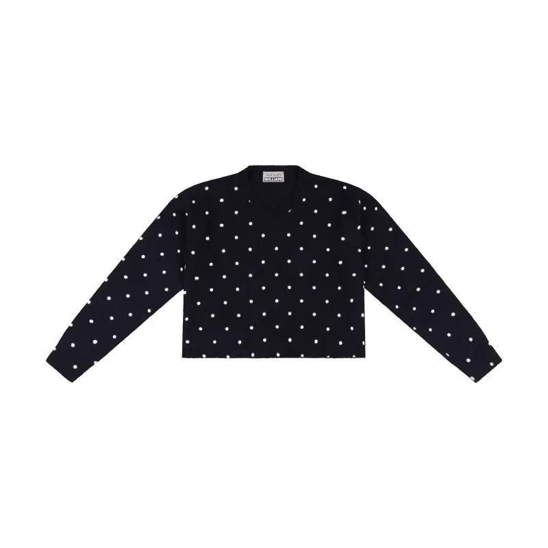 WHITE POLKA DOT MOLLY KNIT JUMPER made by Ashley Williams