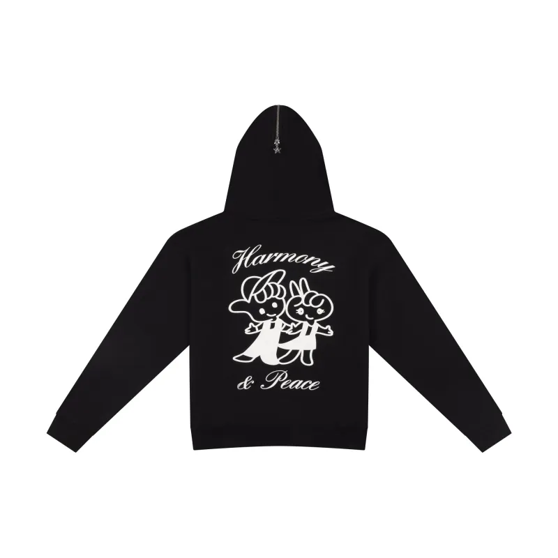HARMONY & PEACE BUTTERFLY HOODIE - MONOCHROME sold by Ashley Williams