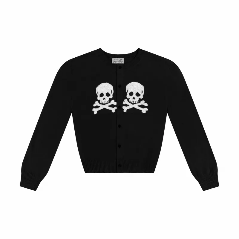 BLACK KNIT SKULL CARDIGAN made by Ashley Williams