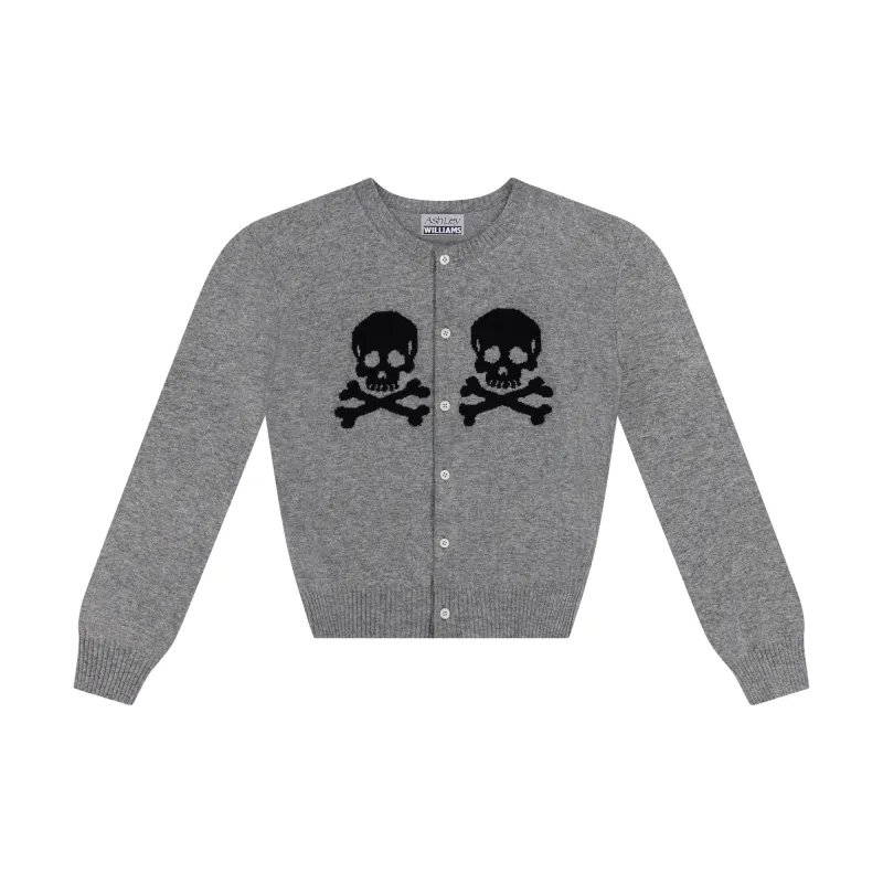 GREY KNIT SKULL CARDIGAN made by Ashley Williams