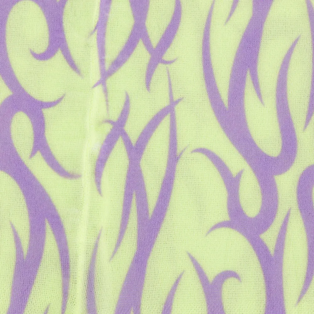 GREEN AND LILAC TATTOO TIGHTS sold by Ashley Williams product image thumbnail 3