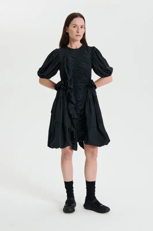 OLENA | DRESS RECYCLED FAILLE BLACK sold by Cecilie Bahnsen