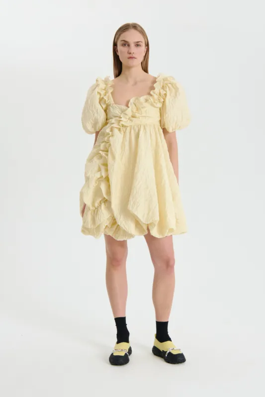 GWEN | DRESS FLURRY MATELASS… SOFT YELLOW made by Cecilie Bahnsen