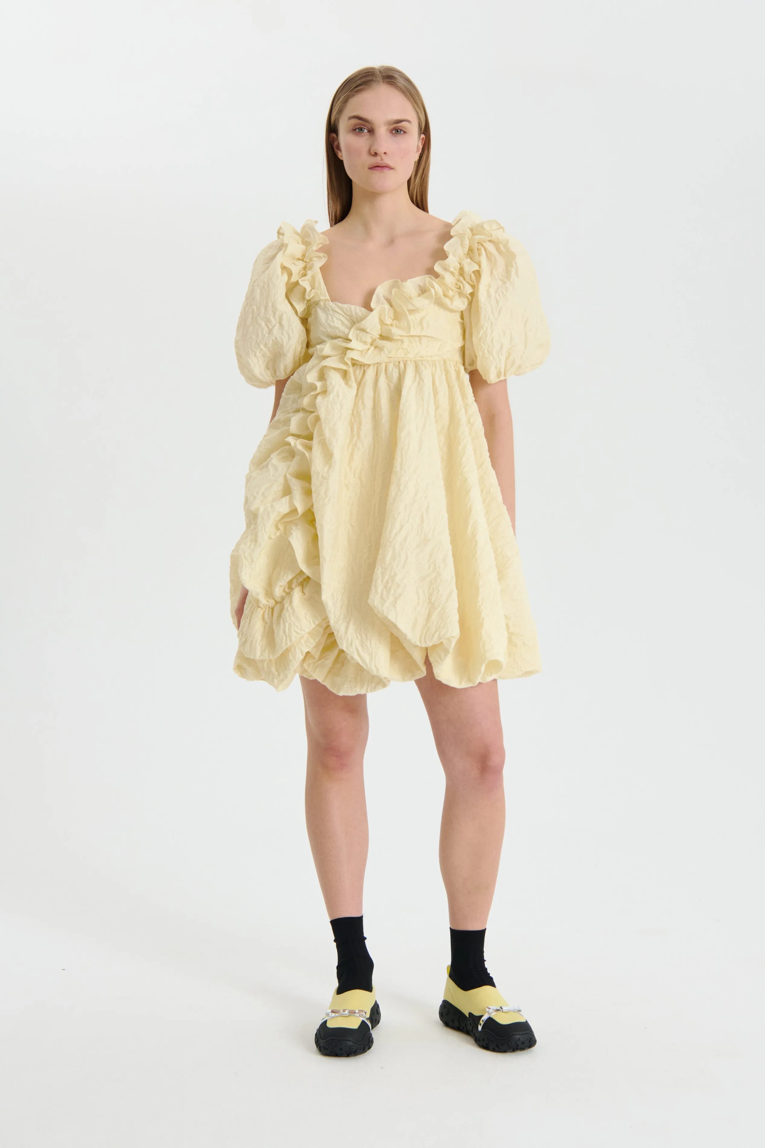 GWEN | DRESS FLURRY MATELASS… SOFT YELLOW sold by Cecilie Bahnsen
