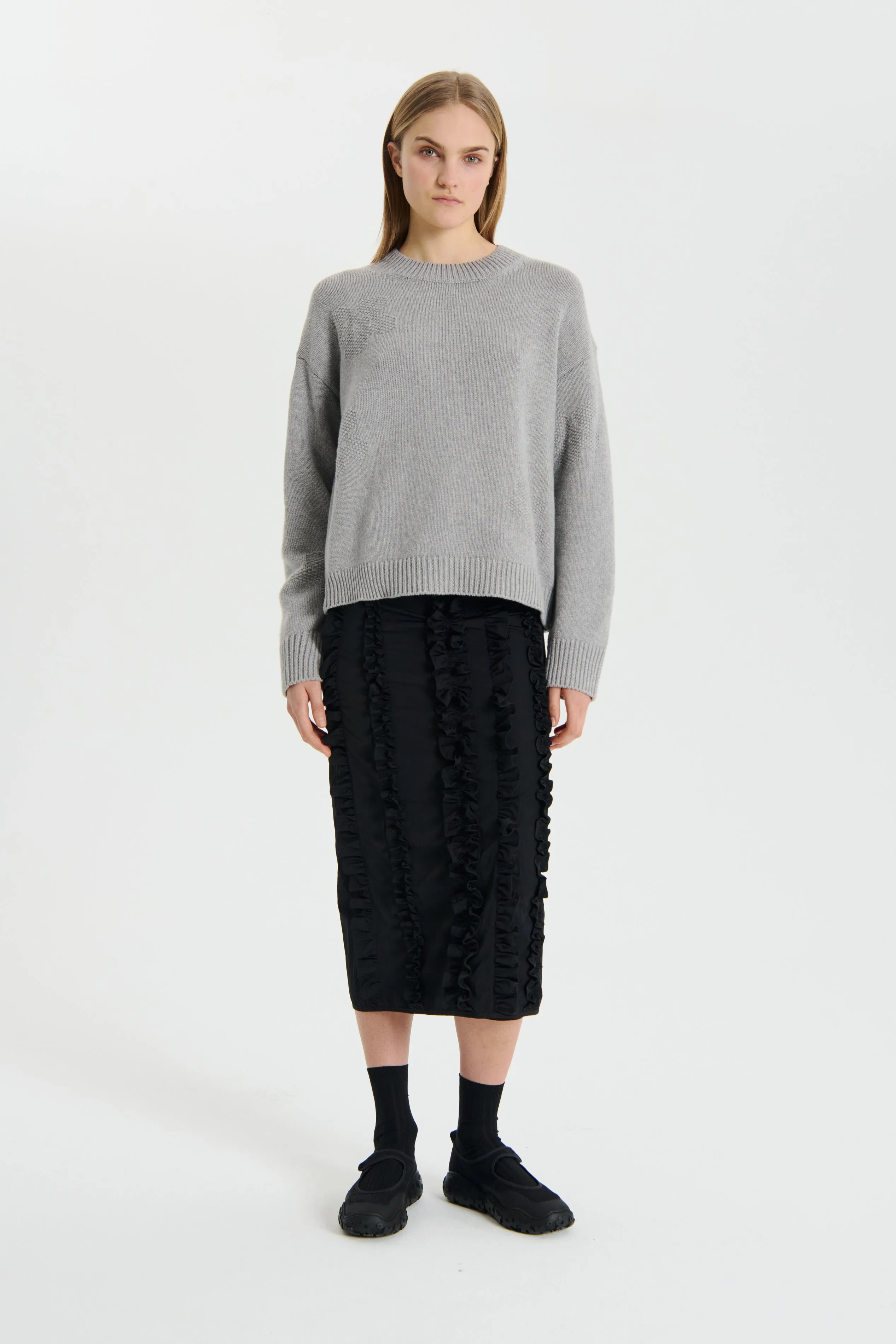 ODETTE | PULLOVER RECYCLED CASHMERE GREY sold by Cecilie Bahnsen