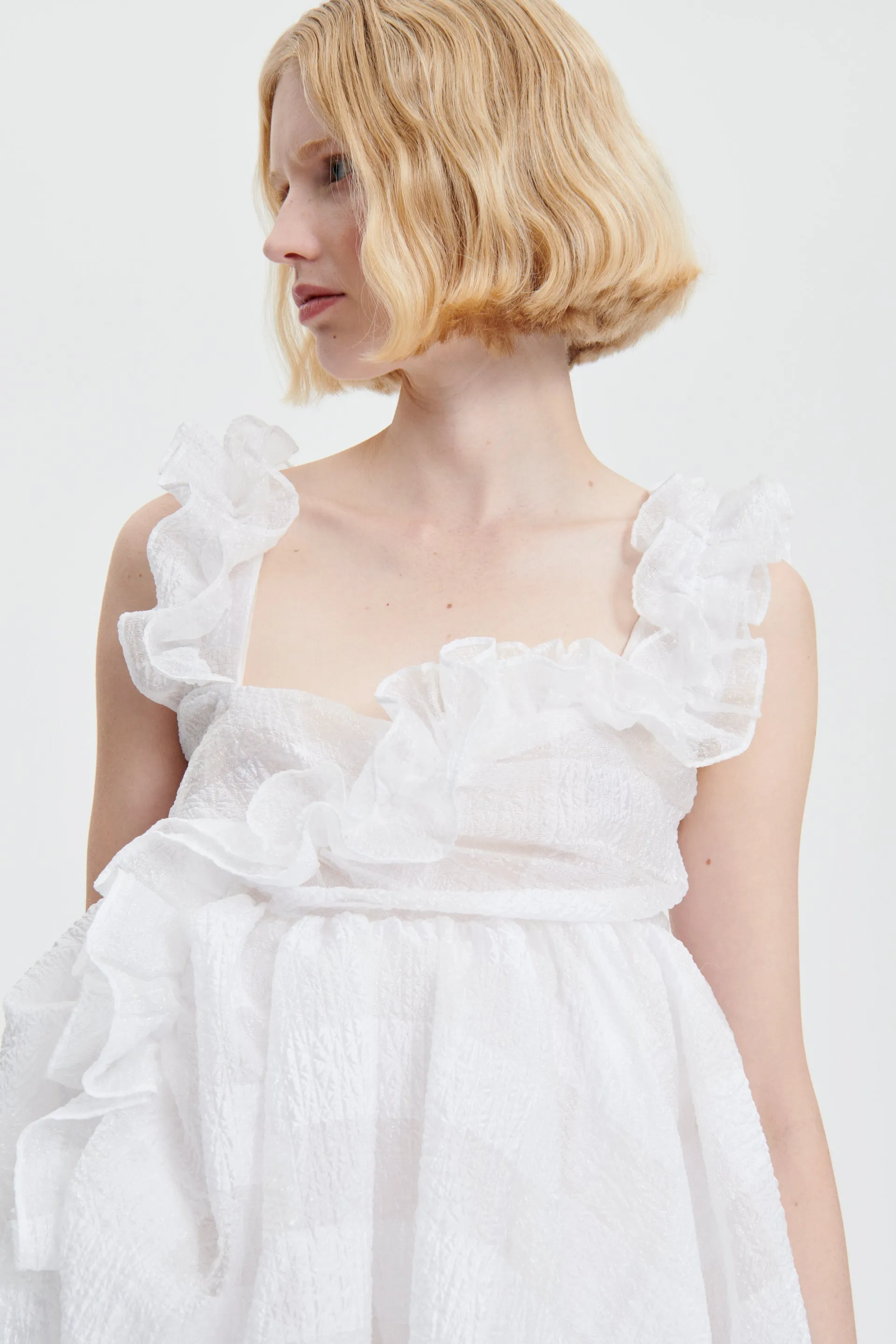 GWEN | DRESS GINGHAM JACQUARD WHITE sold by Cecilie Bahnsen product image thumbnail 3