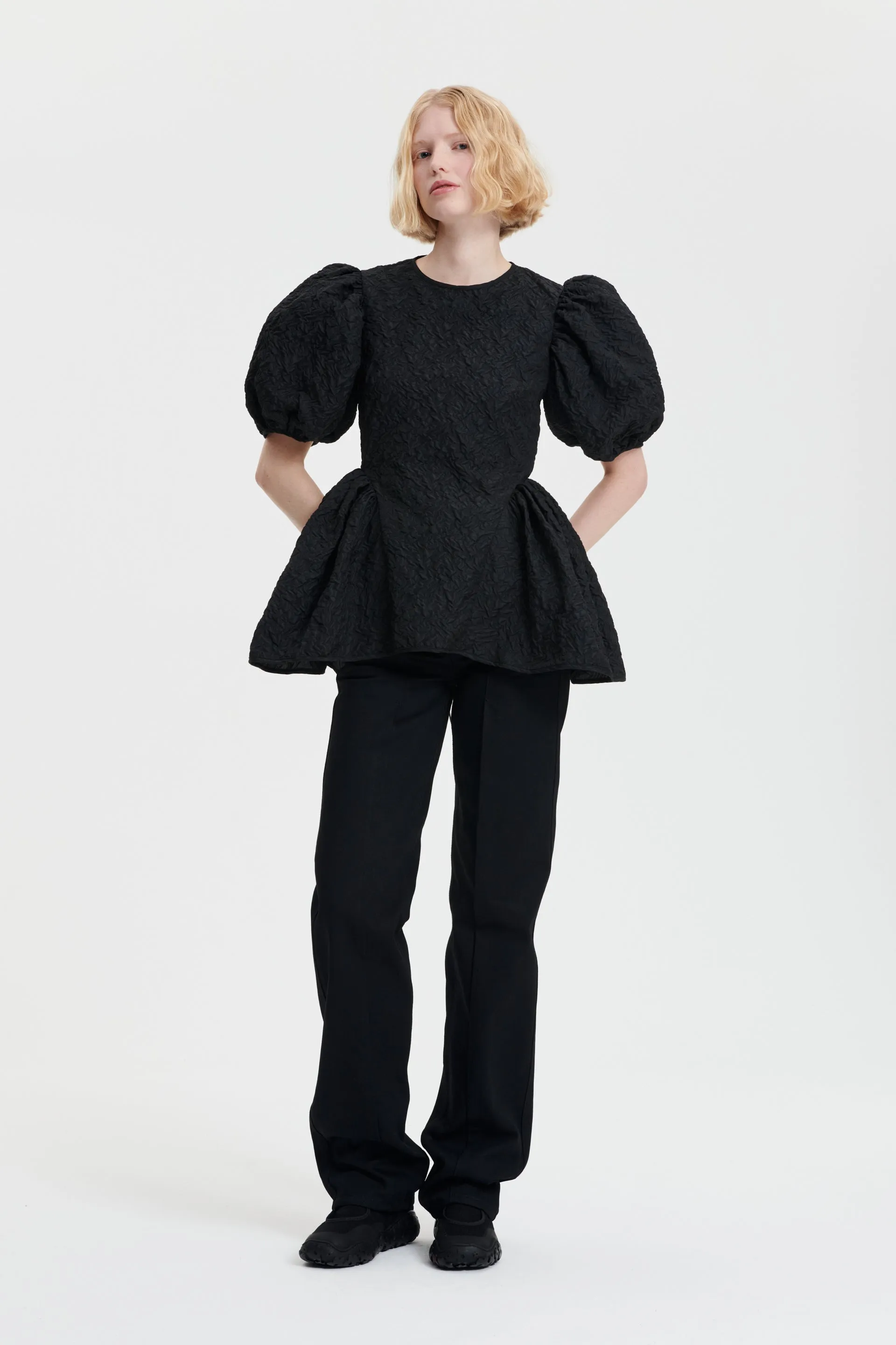 UBAH | TOP GRAPPOLO MATELASSÉ BLACK sold by Cecilie Bahnsen