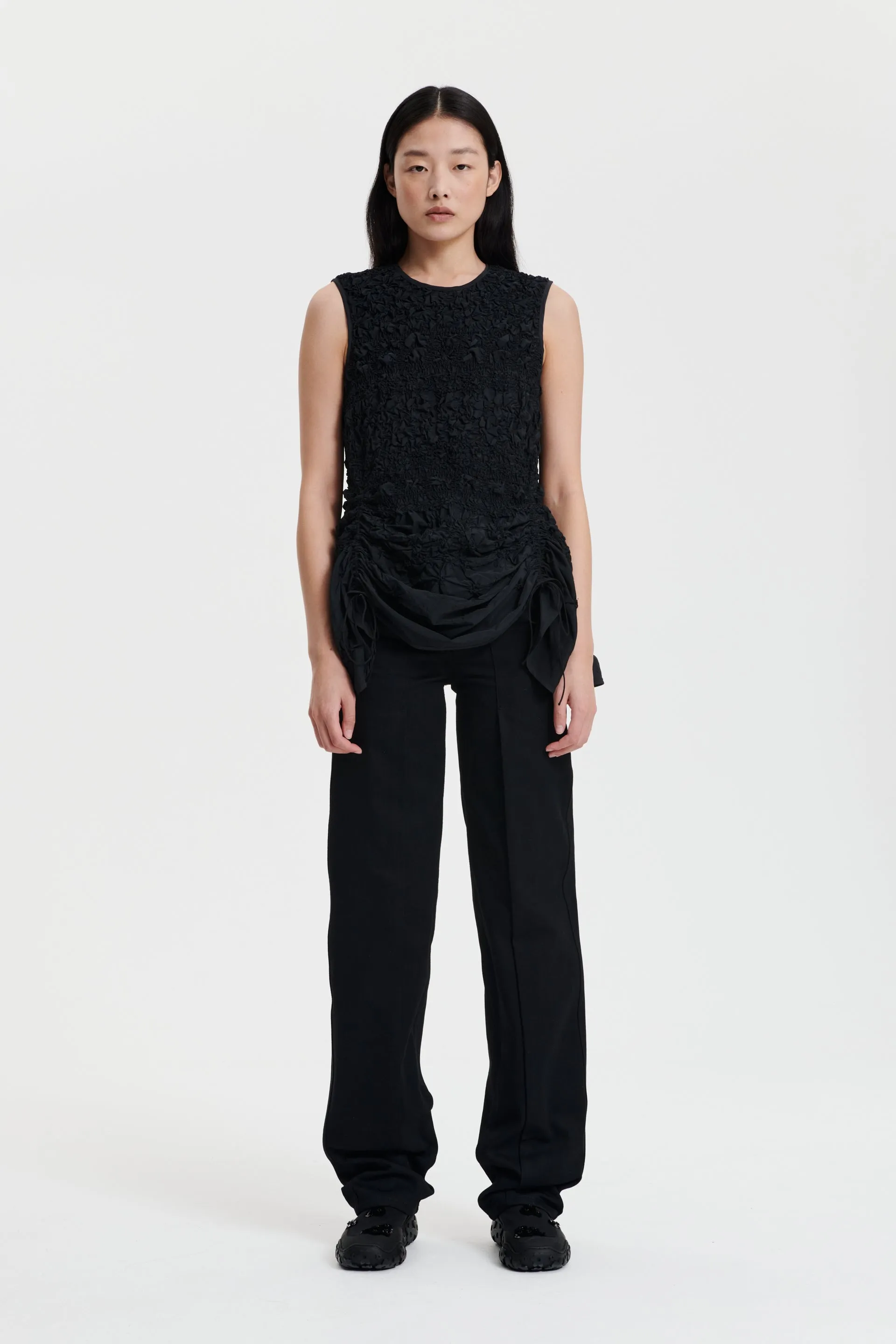 UNIKA | TOP PANSY SMOCK FAILLE BLACK sold by Cecilie Bahnsen