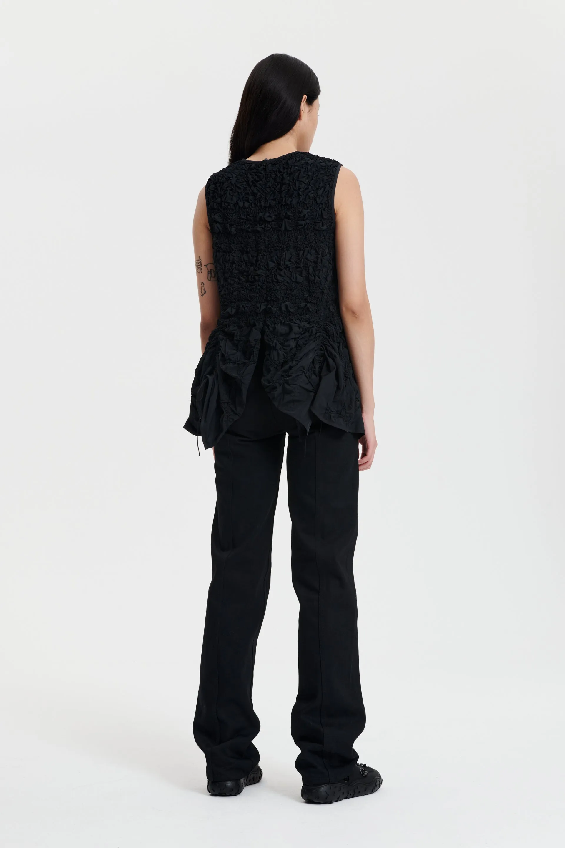 UNIKA | TOP PANSY SMOCK FAILLE BLACK sold by Cecilie Bahnsen product image thumbnail 2