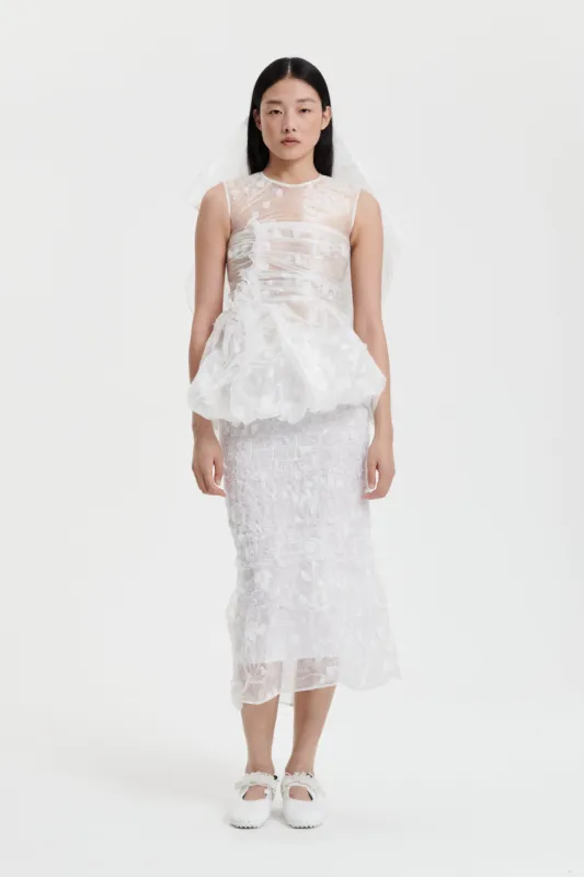 GIANNA | TOP YARROW FIL-COUP… CLEAR / WHITE BRIDAL sold by Cecilie Bahnsen