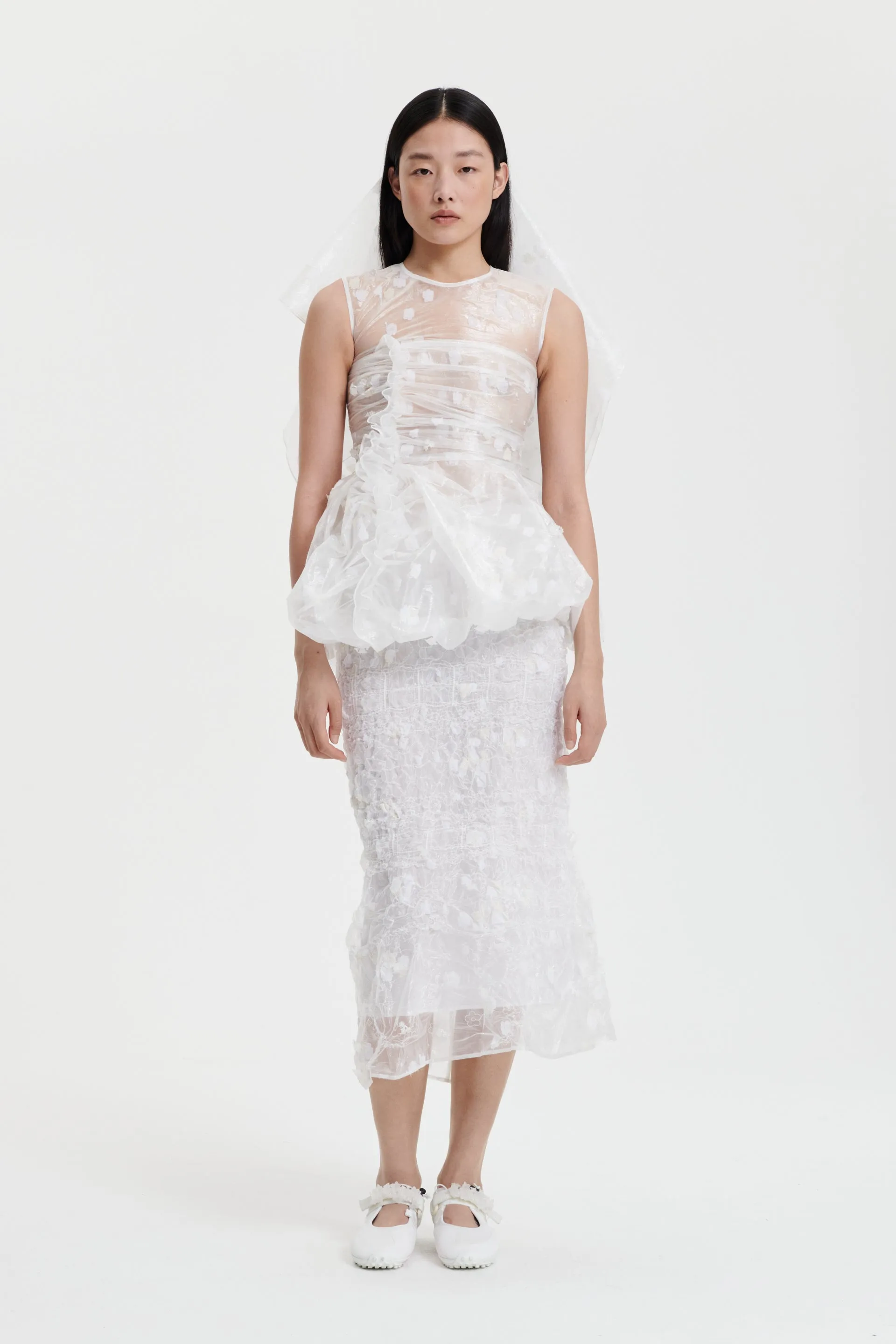 GIANNA | TOP YARROW FIL-COUP… CLEAR / WHITE BRIDAL sold by Cecilie Bahnsen