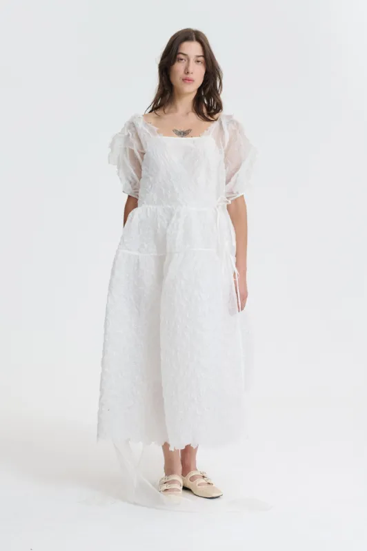 KLARA | DRESS EMB. HAZE MATELASS» WHITE sold by Cecilie Bahnsen