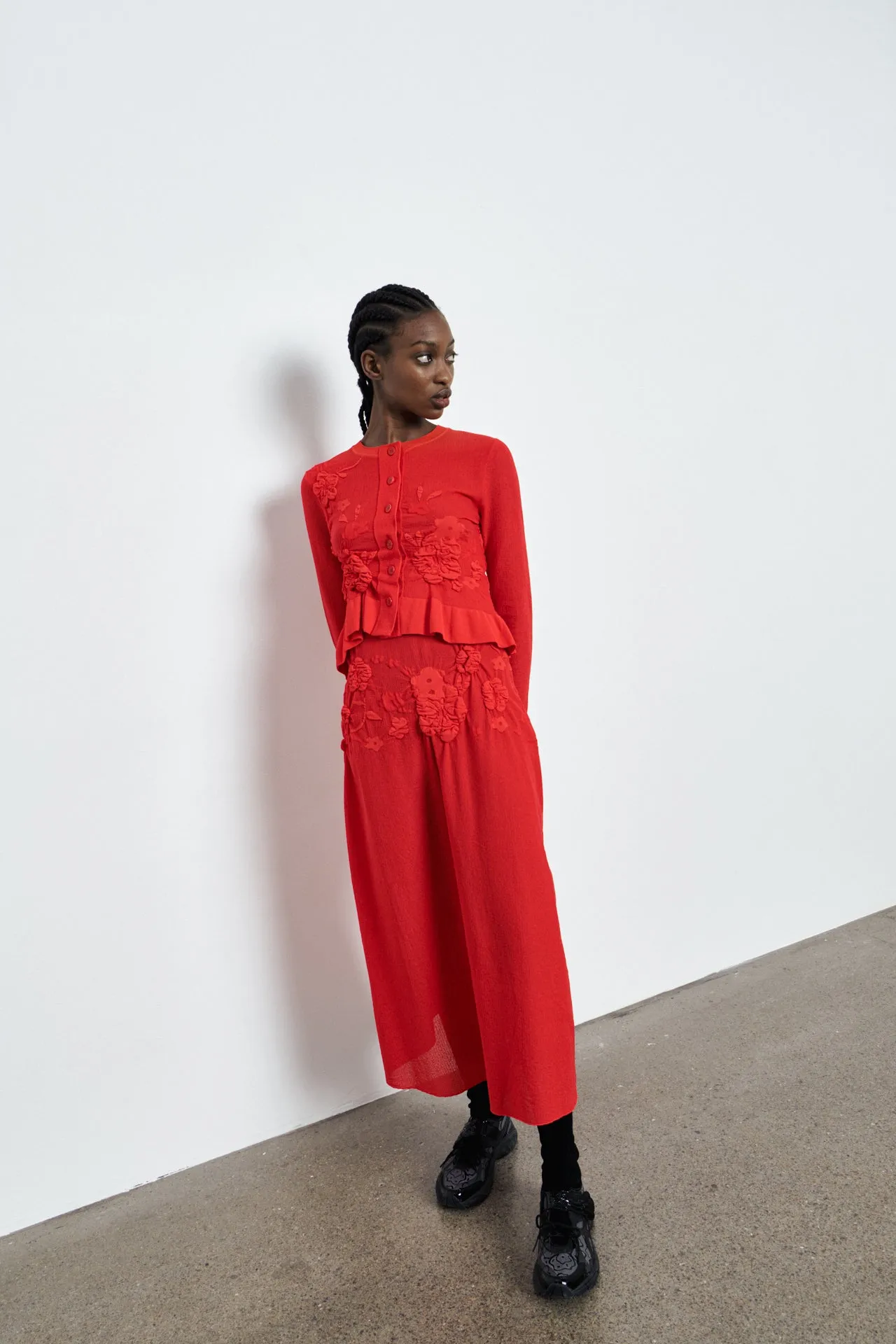 VILLA | SKIRT COLETTE SMOCK KNIT RED/RED sold by Cecilie Bahnsen product image thumbnail 3