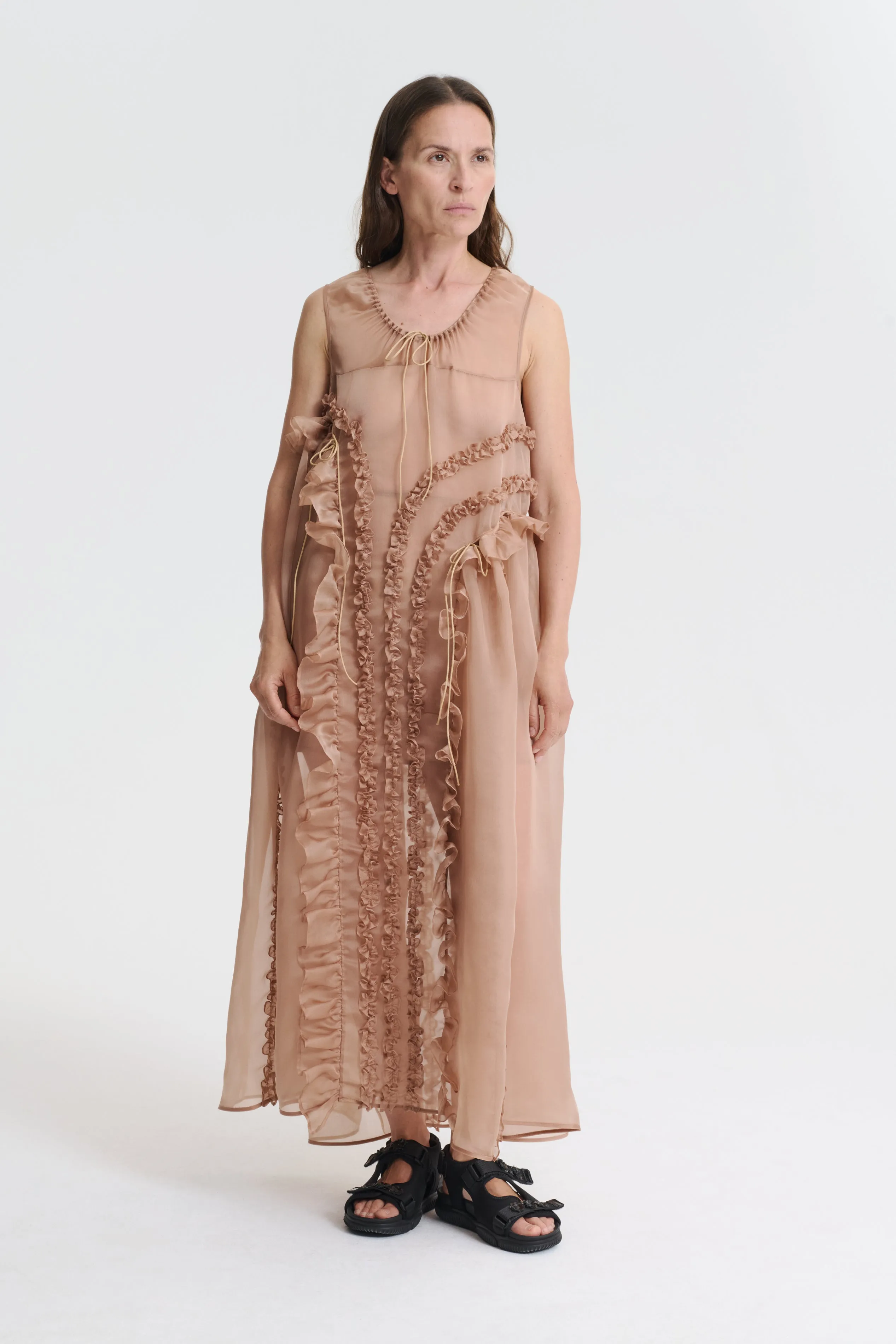 【CECILIE BAHNSEN】Opal DRESS OPAL | DRESS SILK SATIN WHITE