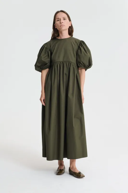 AILEY | DRESS COTTON PINE GREEN made by Cecilie Bahnsen