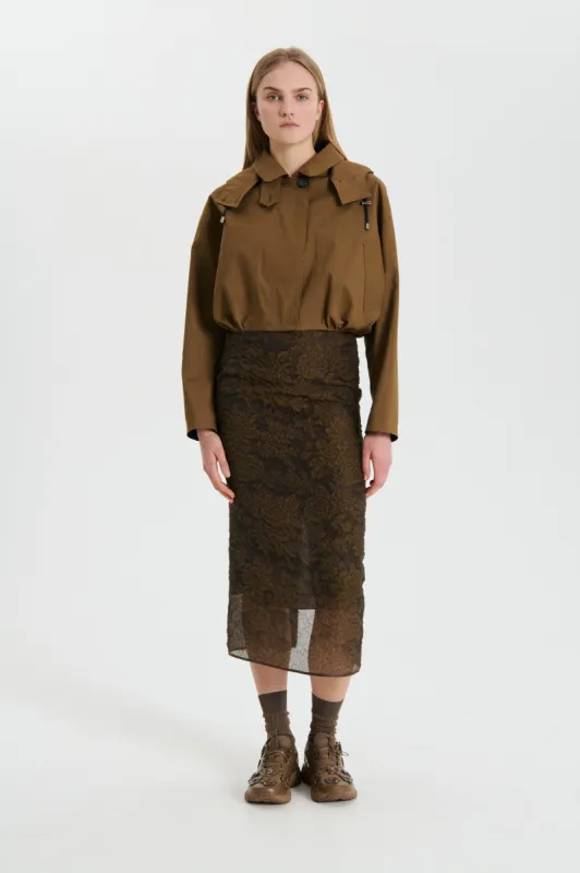 ORIT | JACKET BONDED COTTON BROWN sold by Cecilie Bahnsen