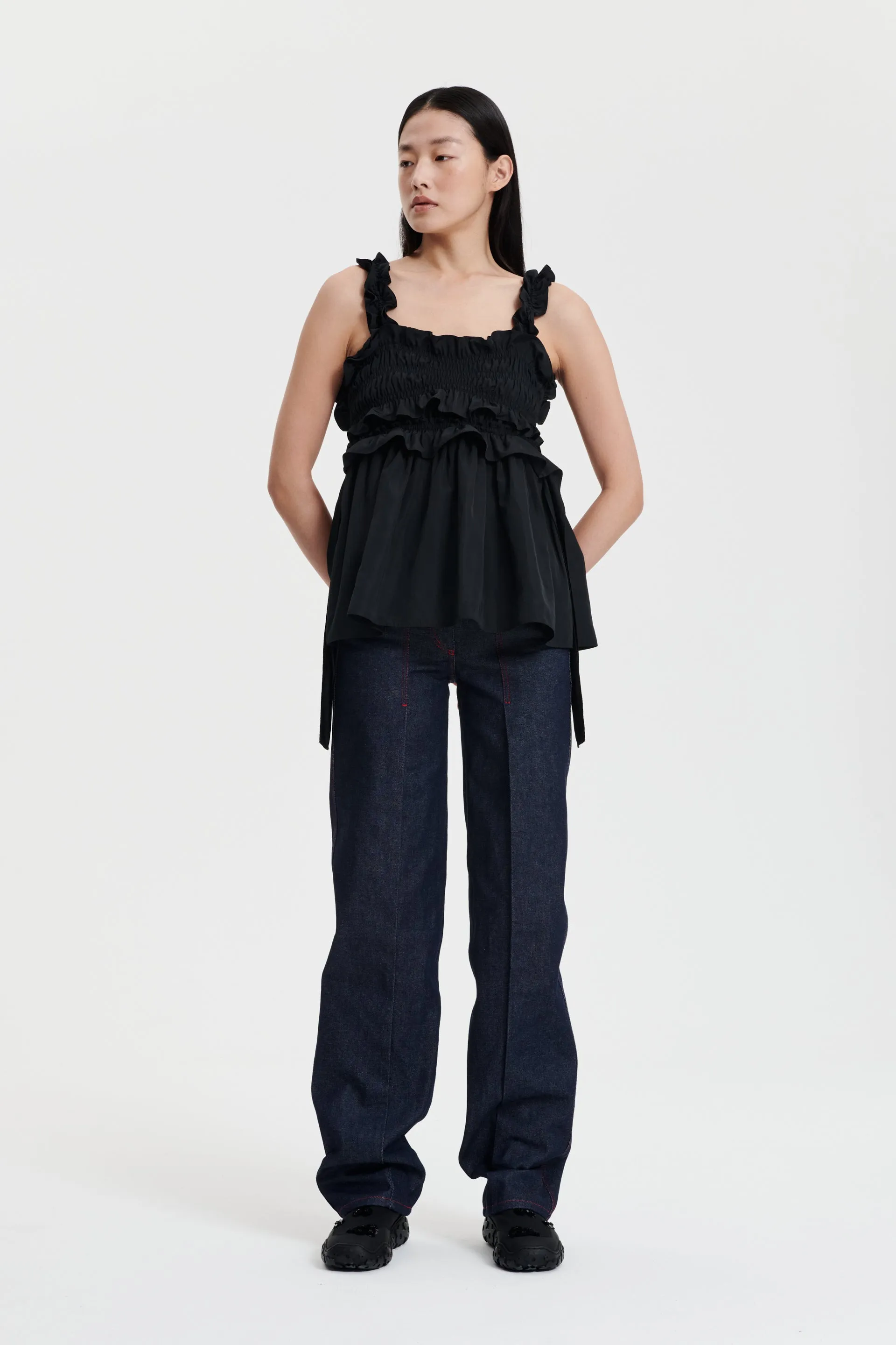 GIA | TOP RECYCLED FAILLE BLACK sold by Cecilie Bahnsen