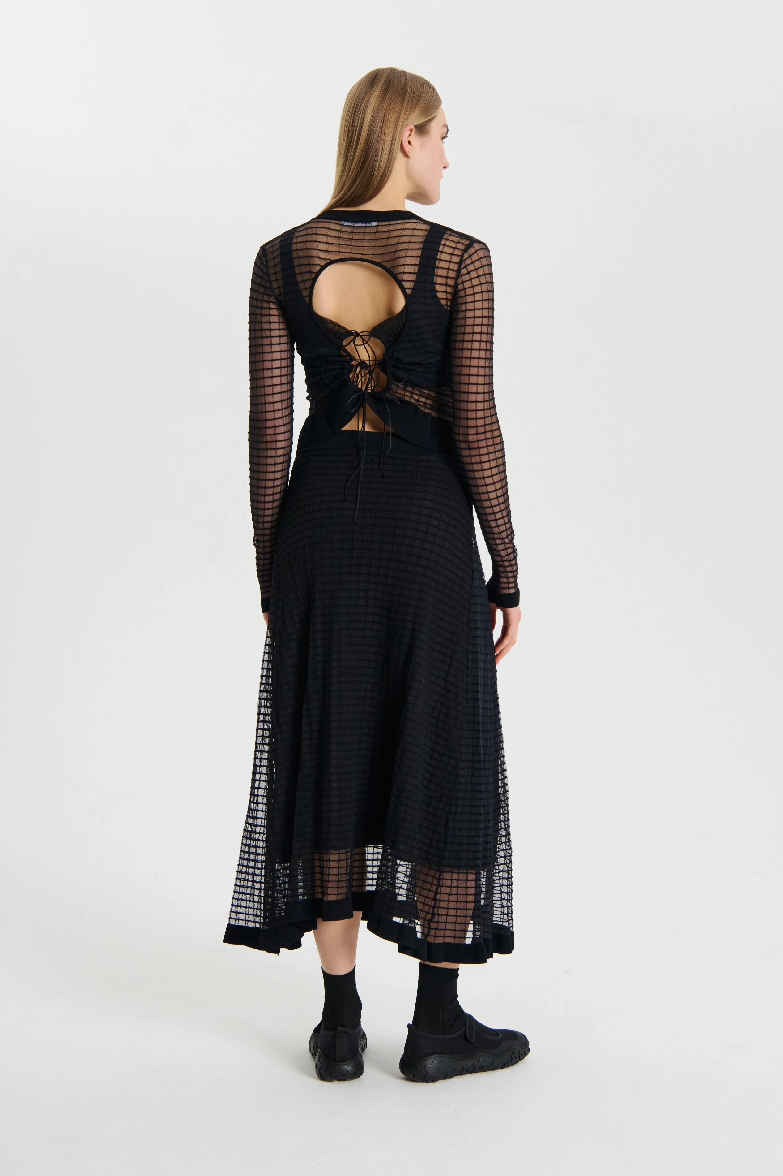 GEMMA | SKIRT MATISSE SHEER GRID BLACK sold by Cecilie Bahnsen product image thumbnail 3