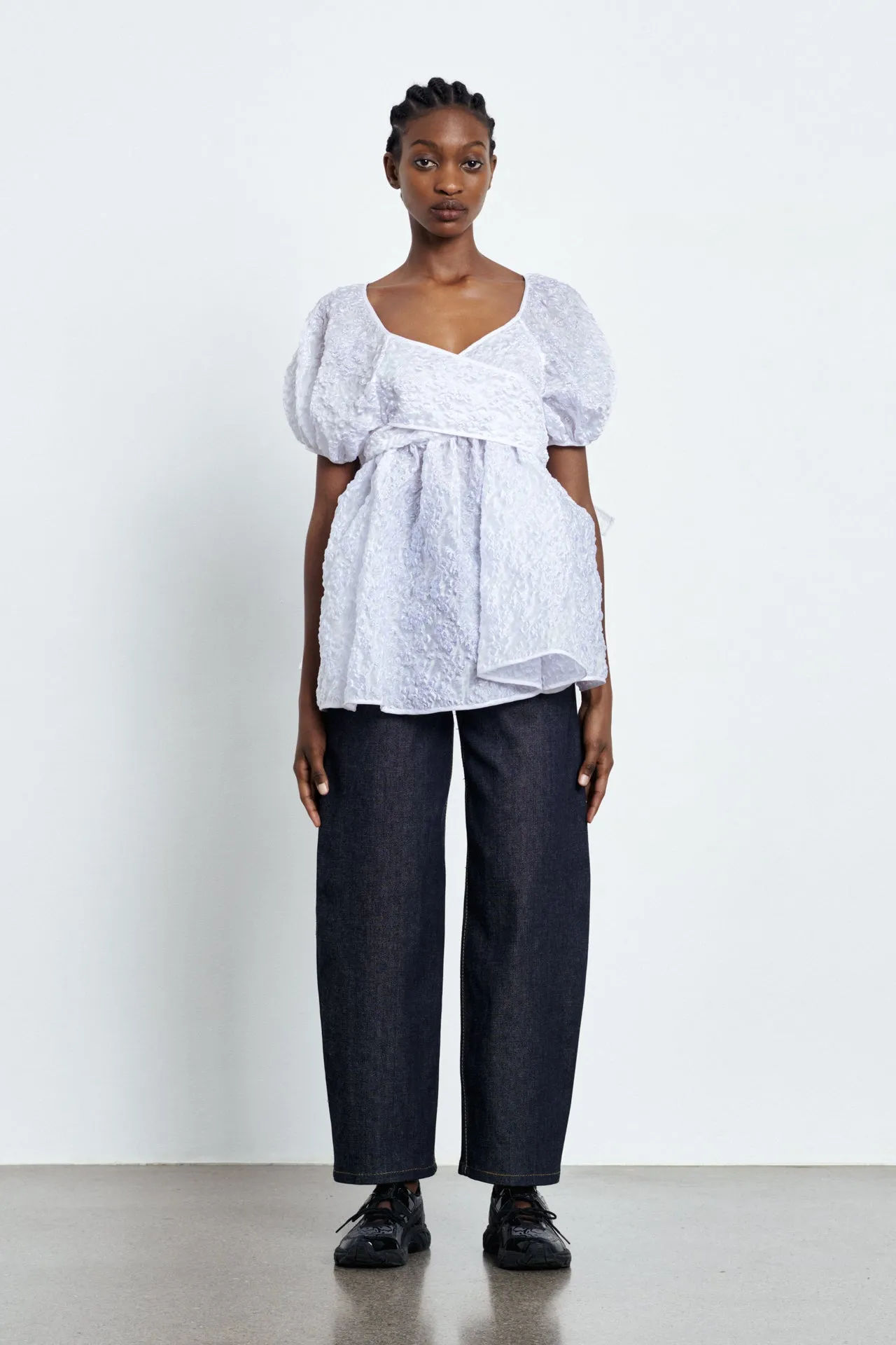 ANGIE | TOP GRASMERE MATELASSÉ WHITE sold by Cecilie Bahnsen