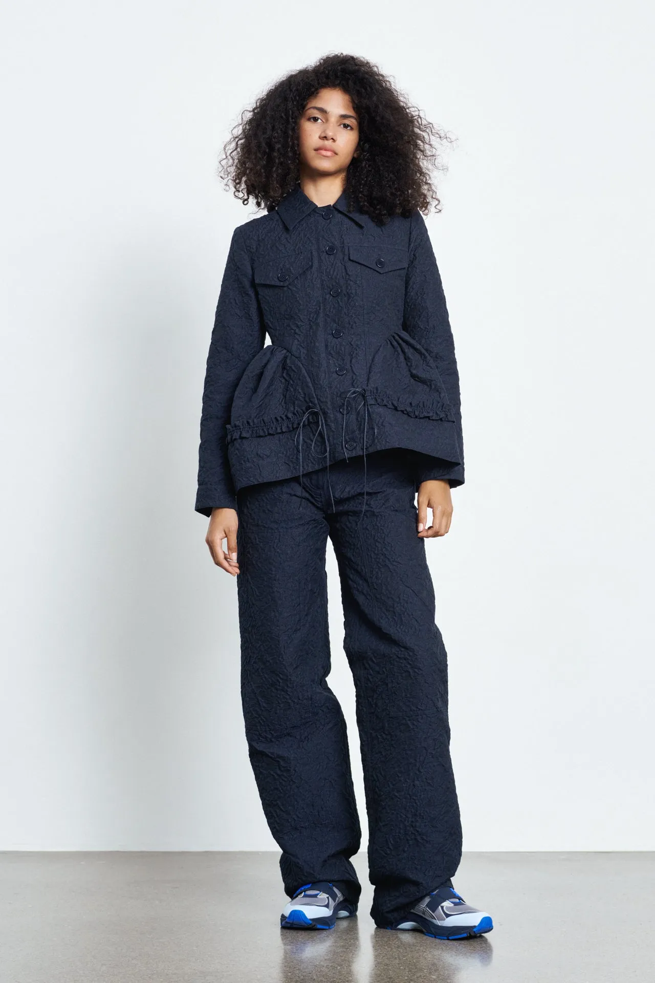 ULANDA | JACKET FLORAL DENIM CLOQUÉ INDIGO | Parallel