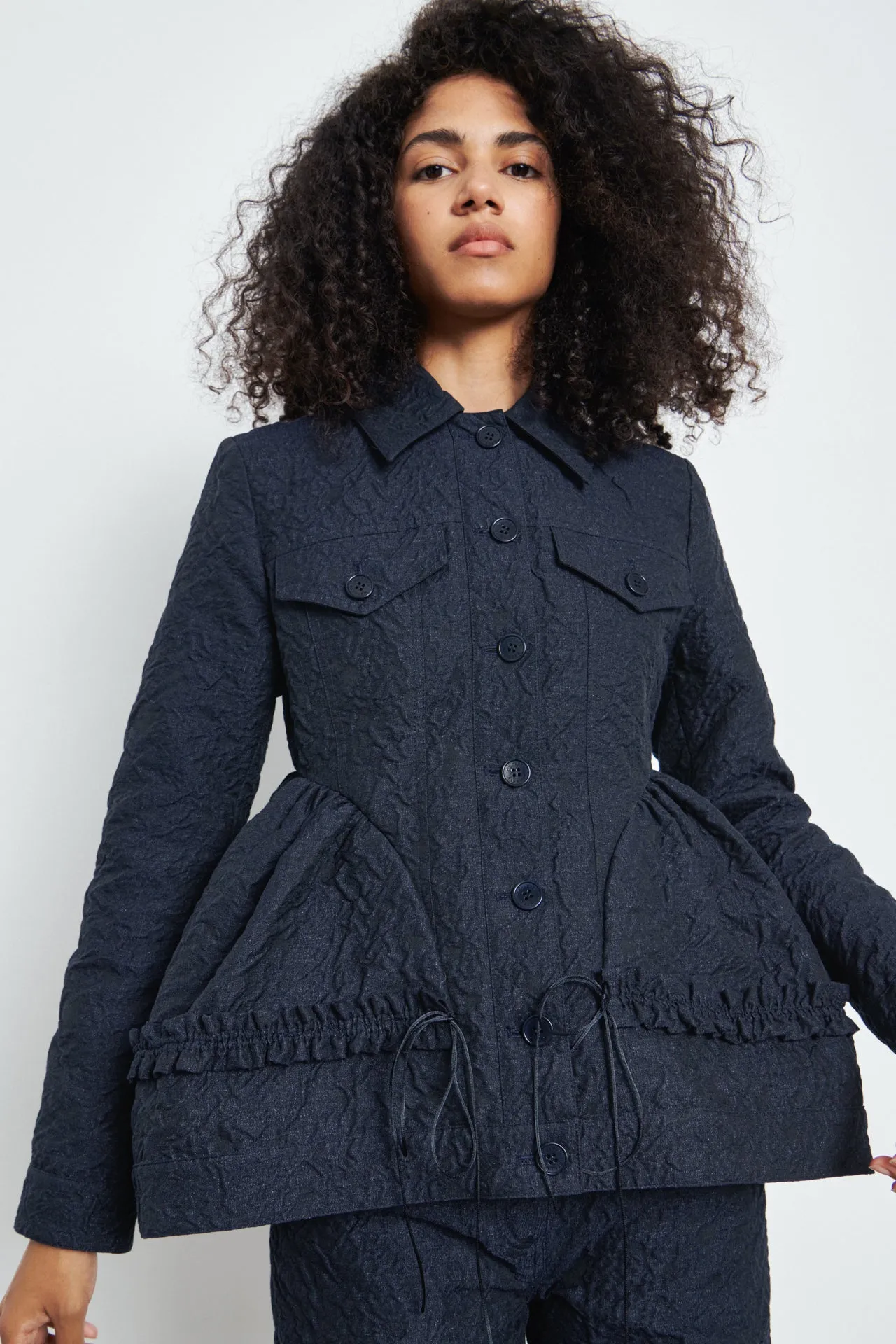 ULANDA | JACKET FLORAL DENIM CLOQUÉ INDIGO sold by Cecilie Bahnsen product image thumbnail 3