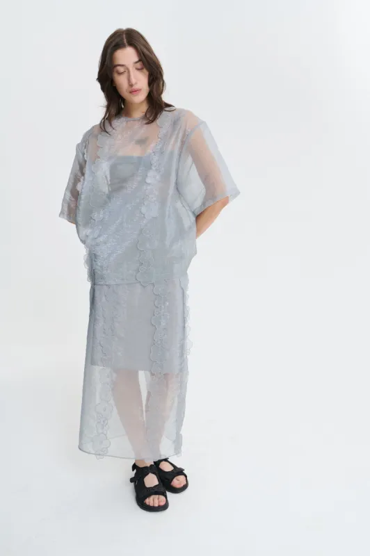 ASRA | T-SHIRT LIQUID MYRTIA GREY sold by Cecilie Bahnsen