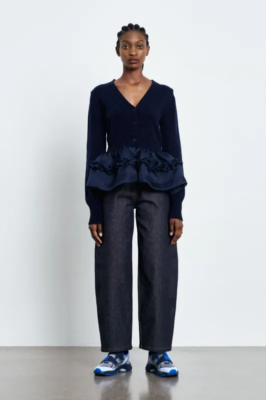 VISION | CARDIGAN RECYCLED CASHMERE NAVY made by Cecilie Bahnsen