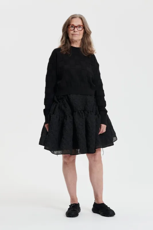 GILLY | SKIRT GRASMERE MATELASSE BLACK made by Cecilie Bahnsen