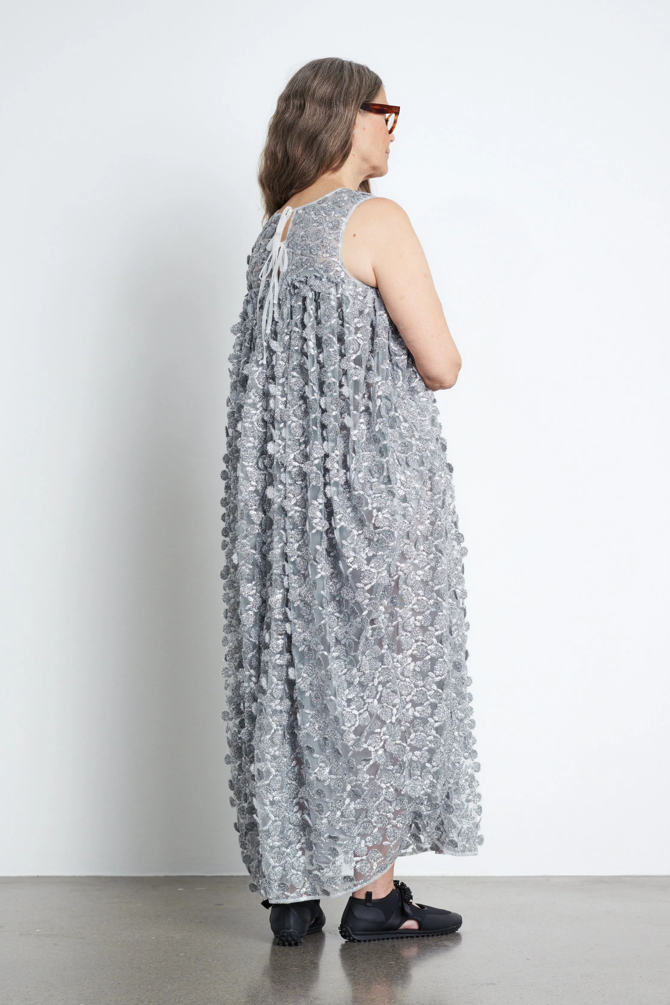 FILIPPA | DRESS CASSIOPÉ TULLE APPLIQUE SILVER sold by Cecilie Bahnsen product image thumbnail 3
