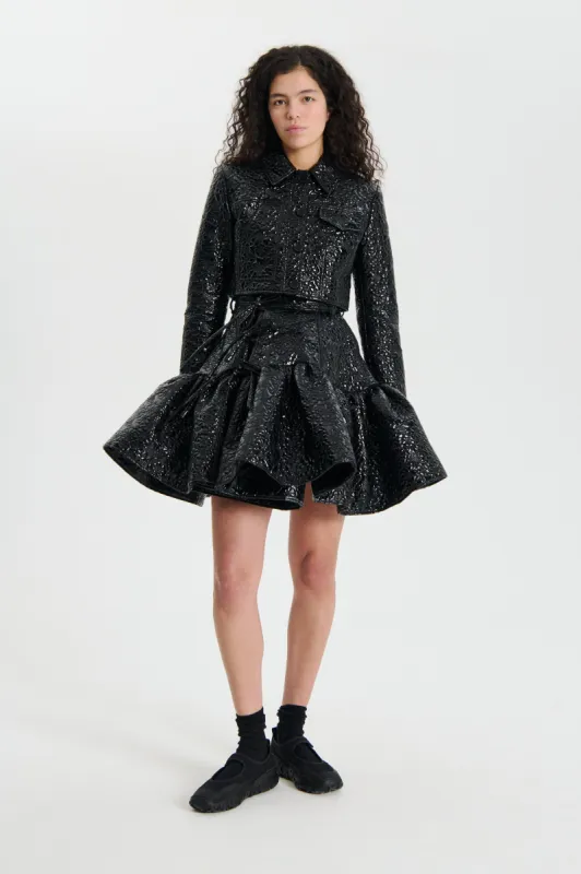 OPRAH | SKIRT LACCATA FLORAL QUILT BLACK made by Cecilie Bahnsen