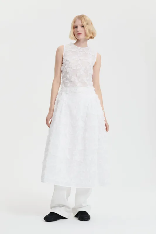 GINE | DRESS VIOLA EMBROIDERY WHITE sold by Cecilie Bahnsen
