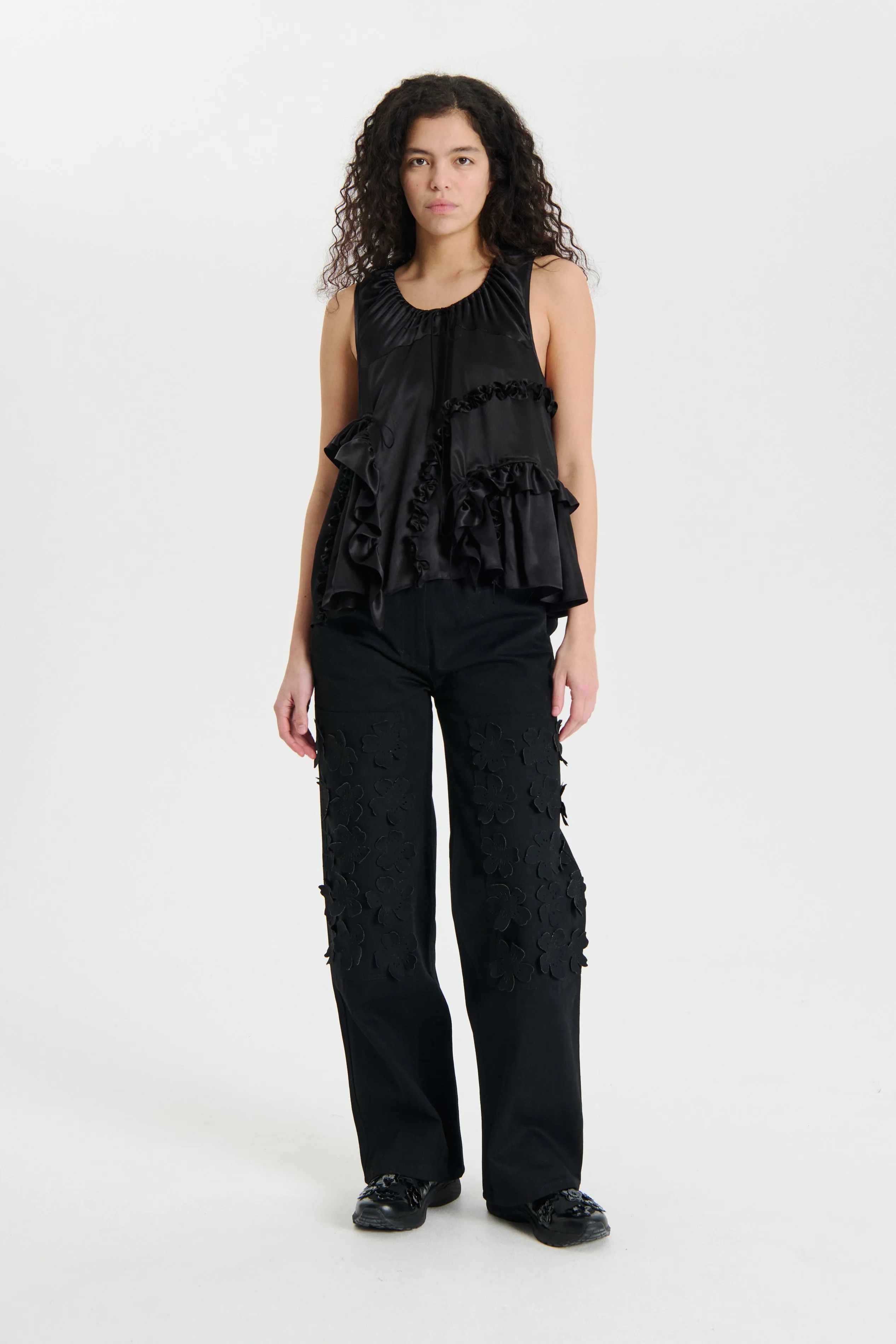 ORSALINA | TOP SILK SATIN BLACK sold by Cecilie Bahnsen