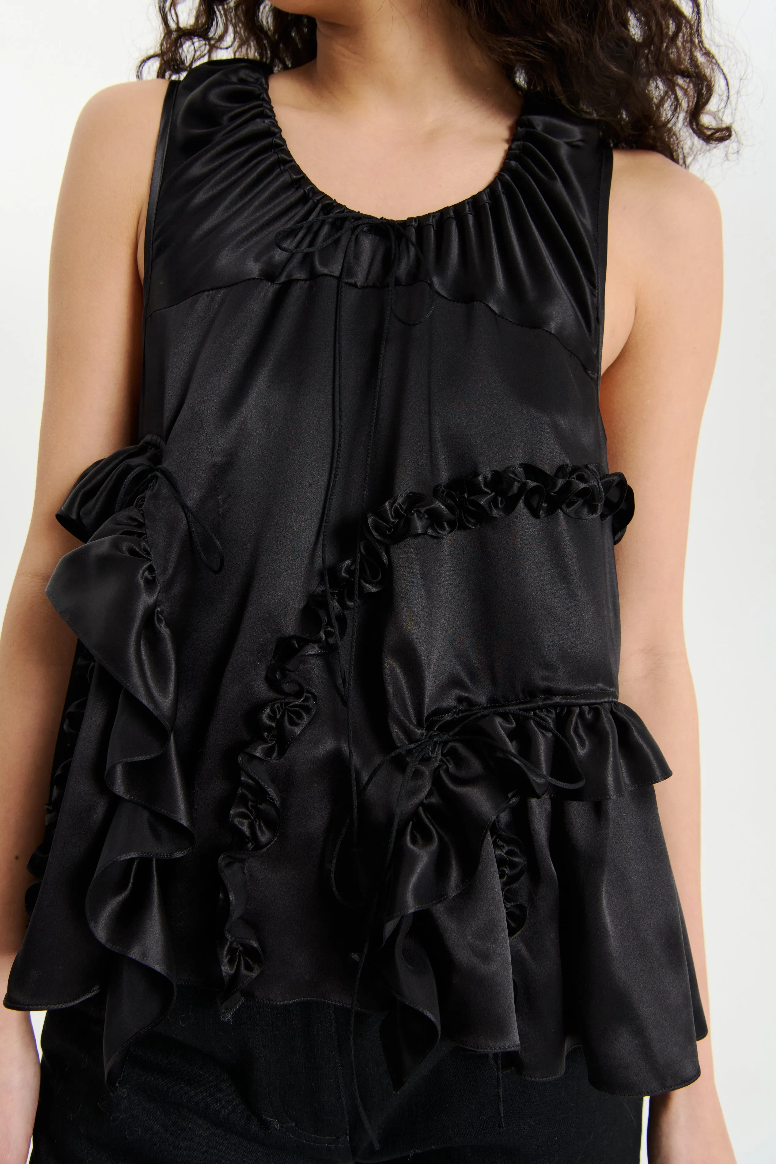 ORSALINA | TOP SILK SATIN BLACK sold by Cecilie Bahnsen product image thumbnail 2
