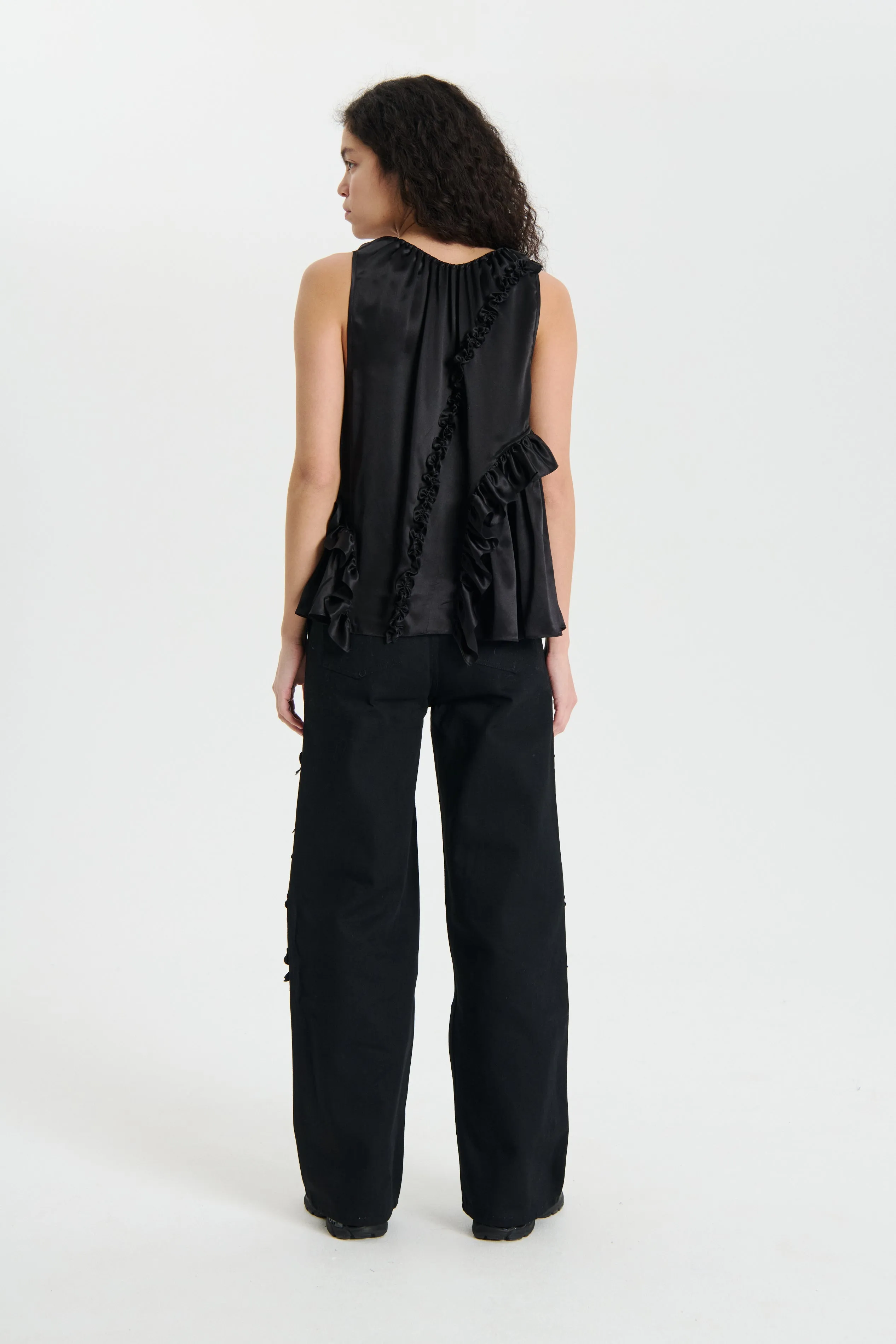 ORSALINA | TOP SILK SATIN BLACK sold by Cecilie Bahnsen product image thumbnail 3