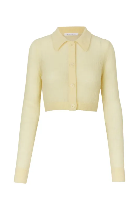 JAQUELINE | CARDIGAN VENUS SOFT KNIT SOFT YELLOW made by Cecilie Bahnsen